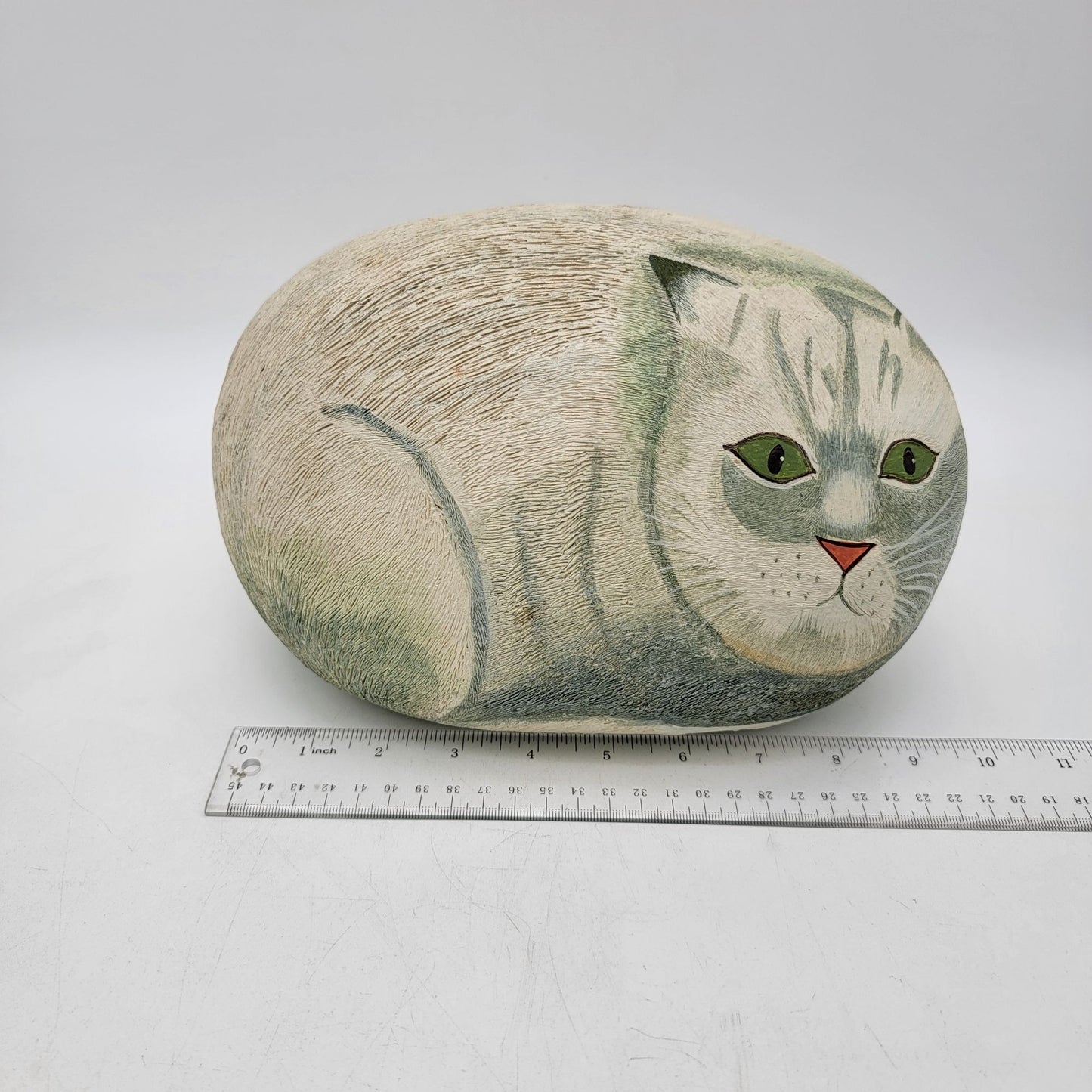 Cat Hand-Painted Faux Stone Sculptur