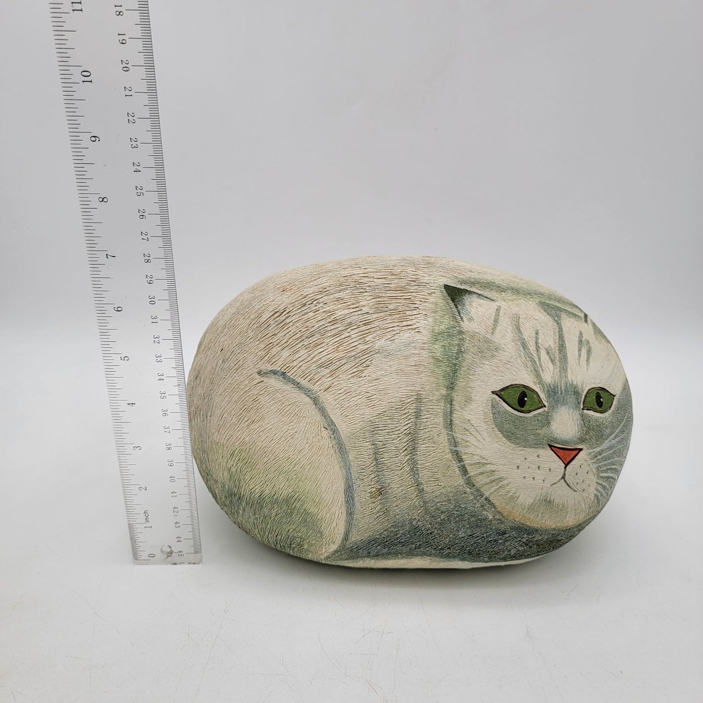 Cat Hand-Painted Faux Stone Sculptur