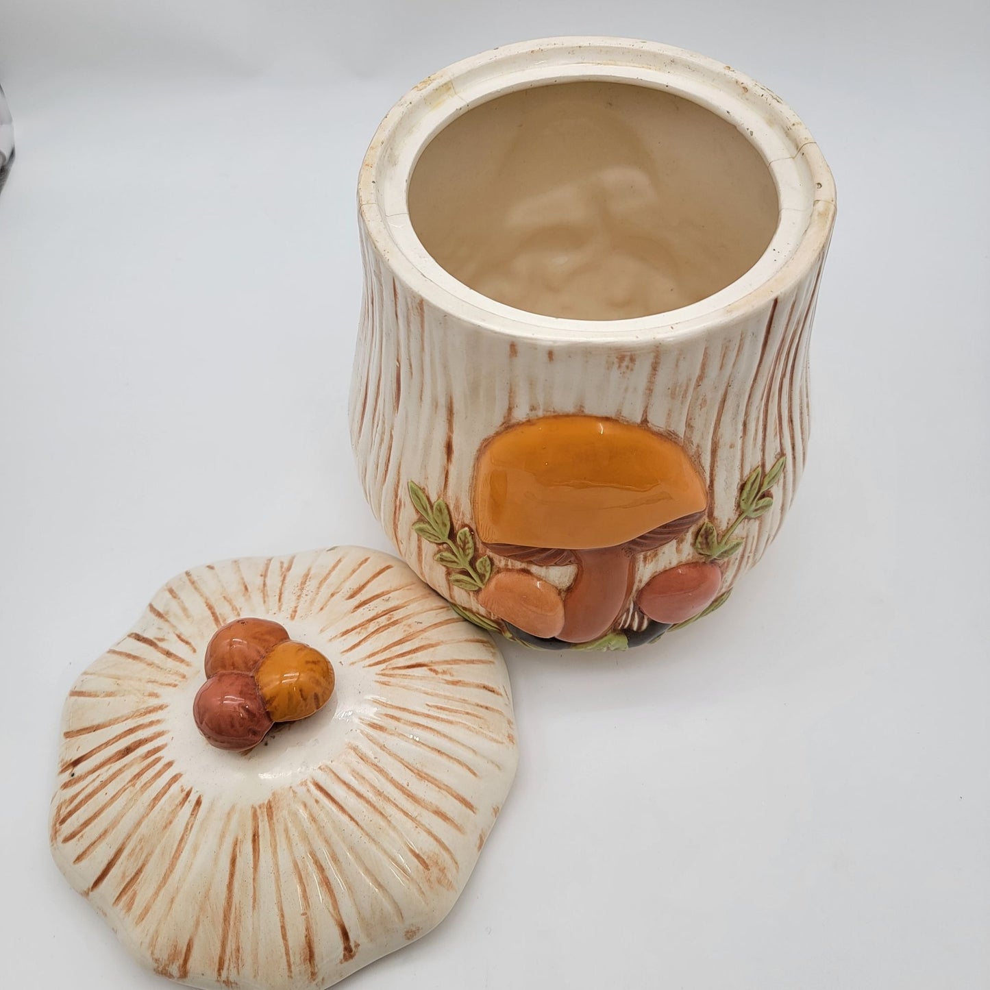 Vintage Arnels Ceramic Mushroom Cookie Jar With Lid