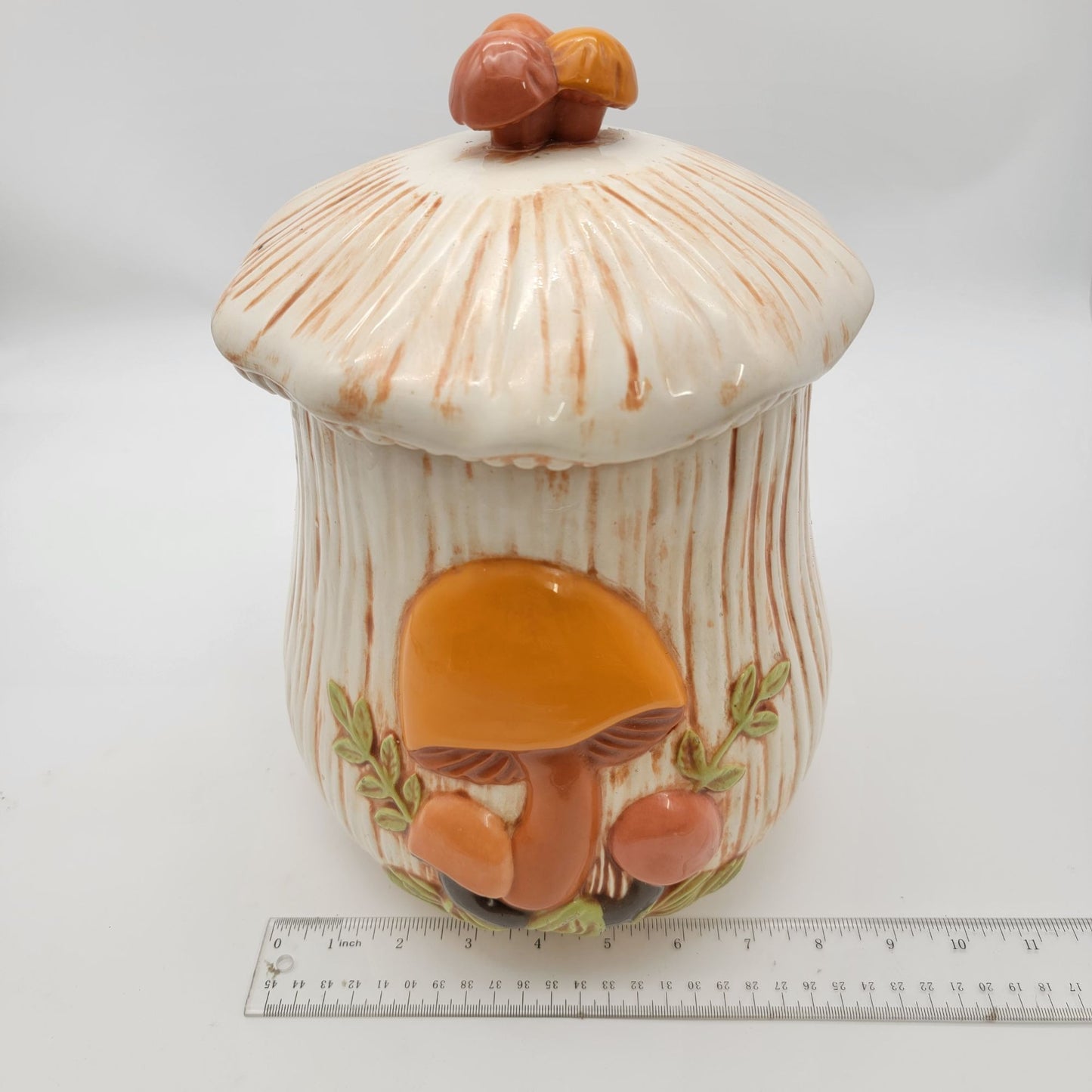 Vintage Arnels Ceramic Mushroom Cookie Jar With Lid