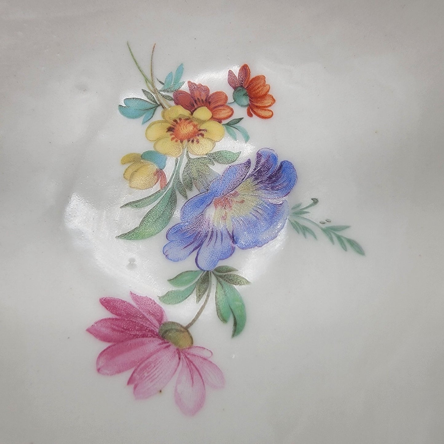 Vintage Friedrich Wessel Dresden Porcelain Basket Roses