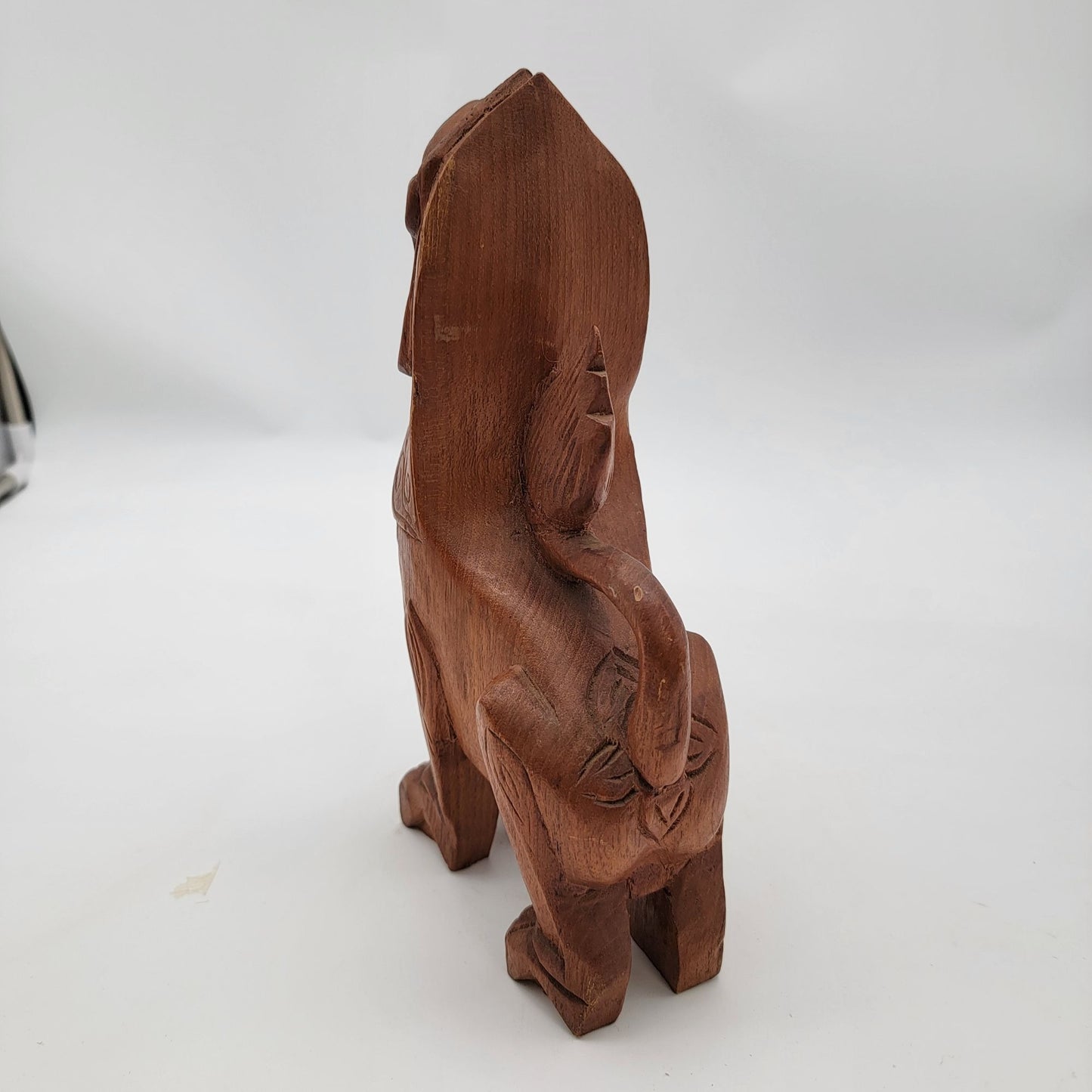 Hand-Carved Wooden Foo Dog Guardian Lion Statue
