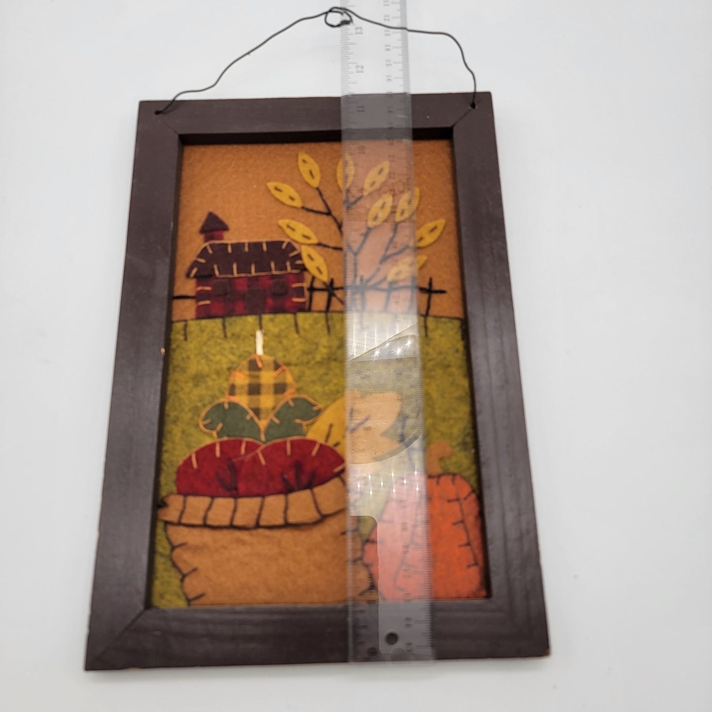 Autumn Harvest Themed Framed Wall Art With Felt Detailing