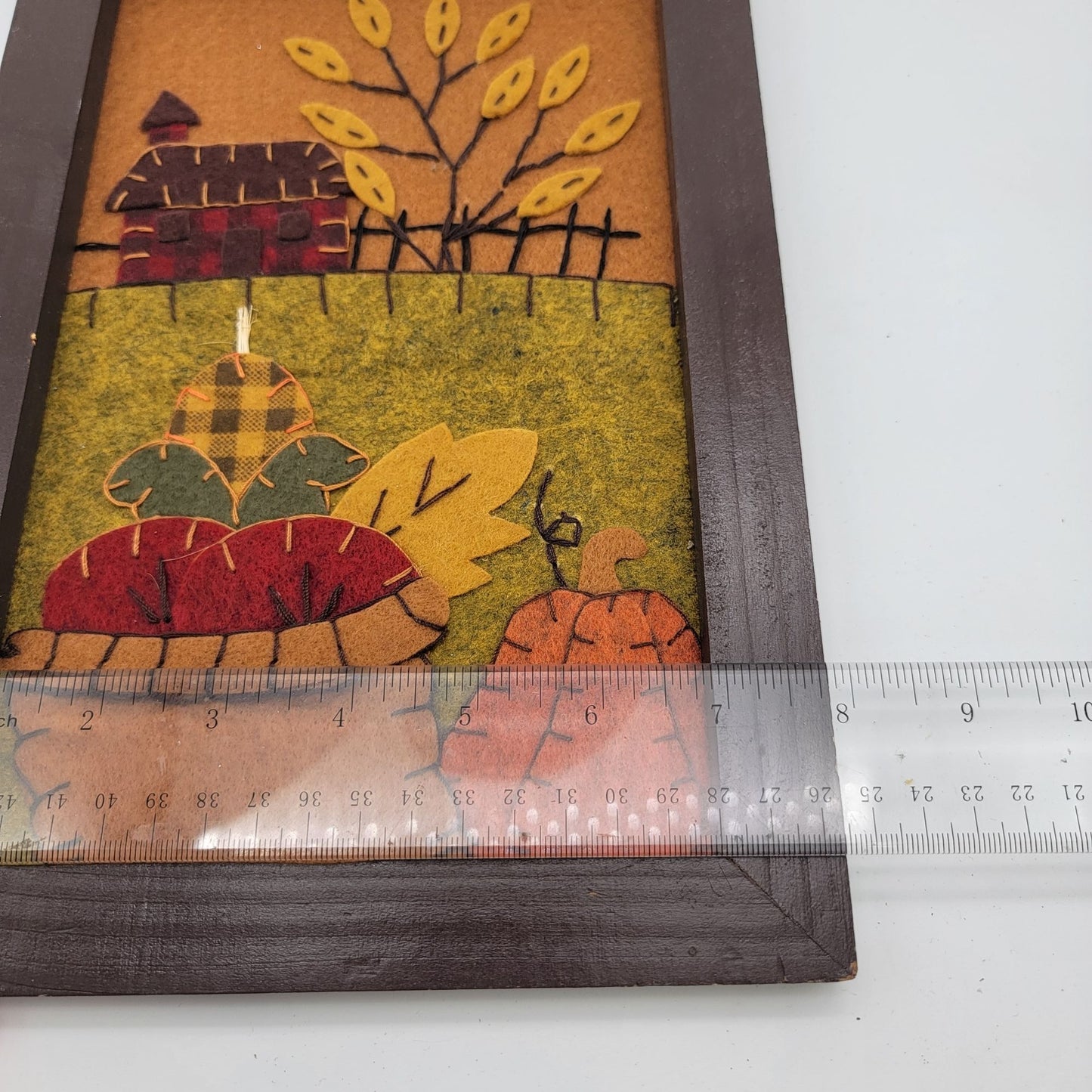 Autumn Harvest Themed Framed Wall Art With Felt Detailing