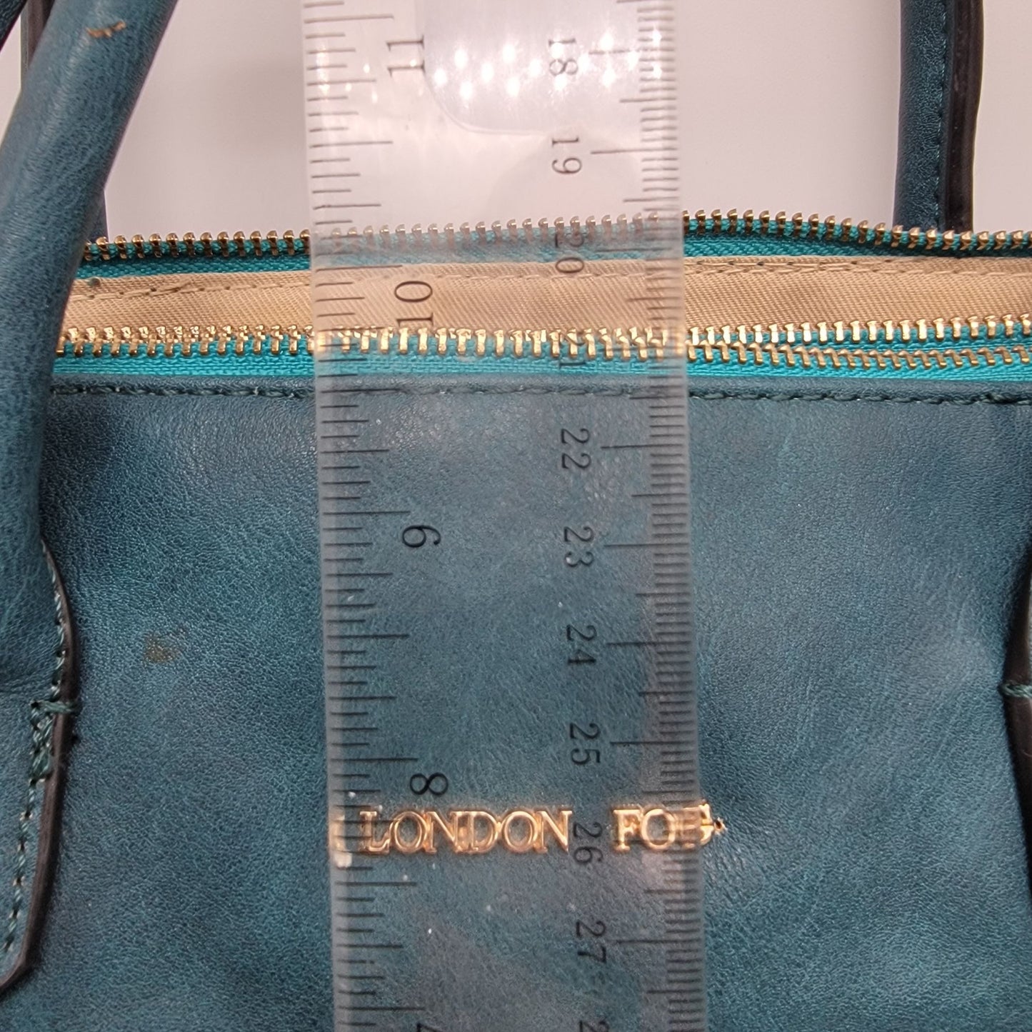 London Fog Preston Teal Triple Compartment Satchel Bag