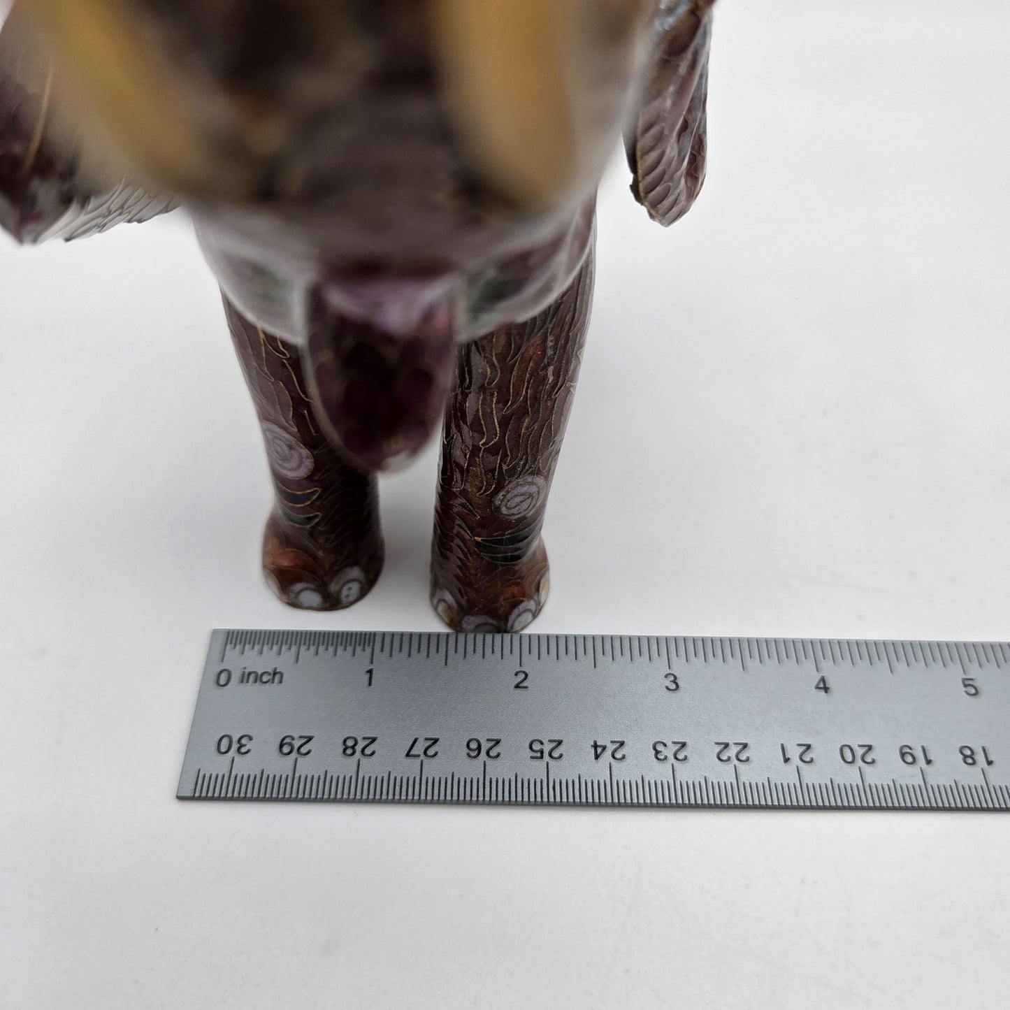 Vintage Cloisonne Elephant Figurine Trunk Up