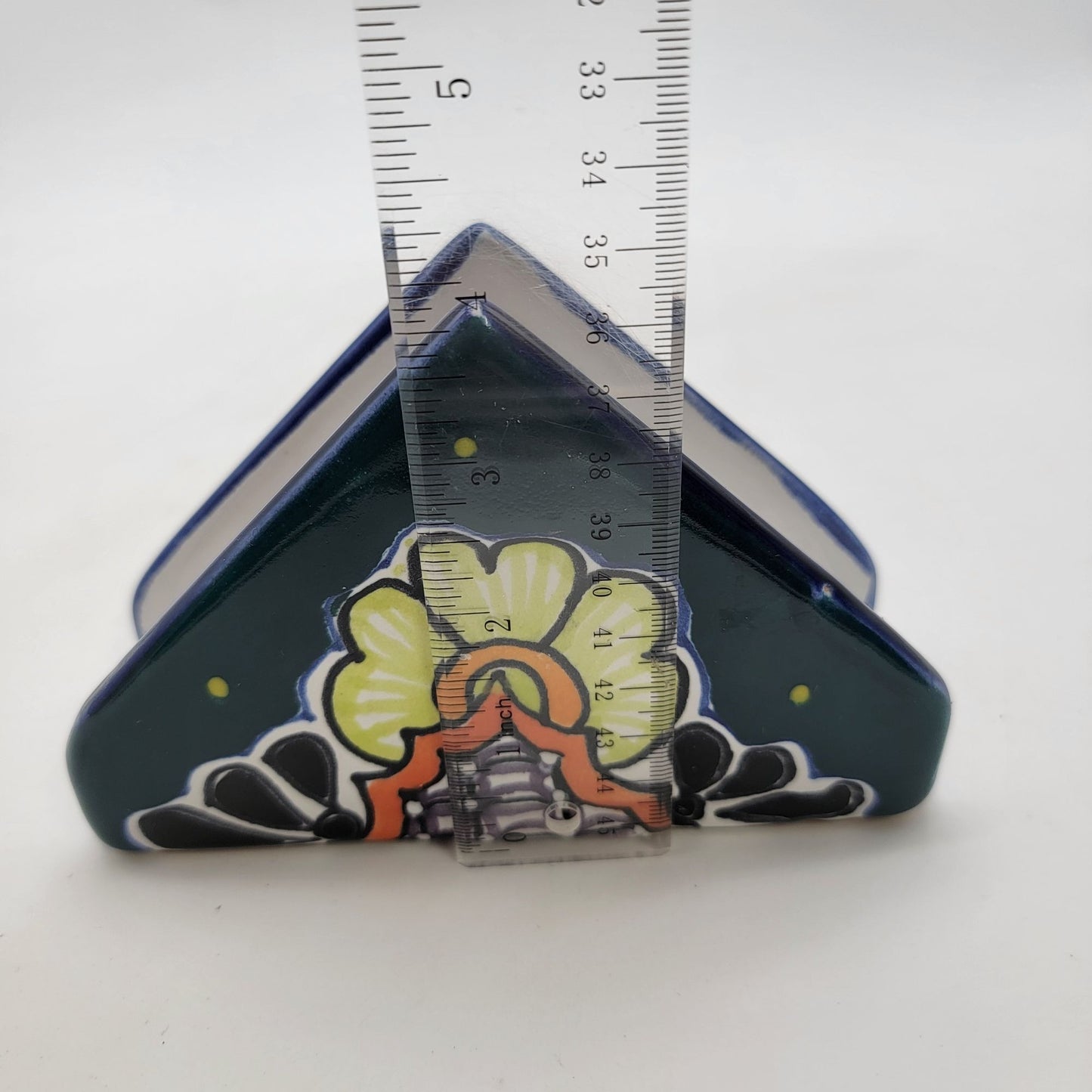 Hand-Painted Mexican Talavera Pottery Napkin Holder