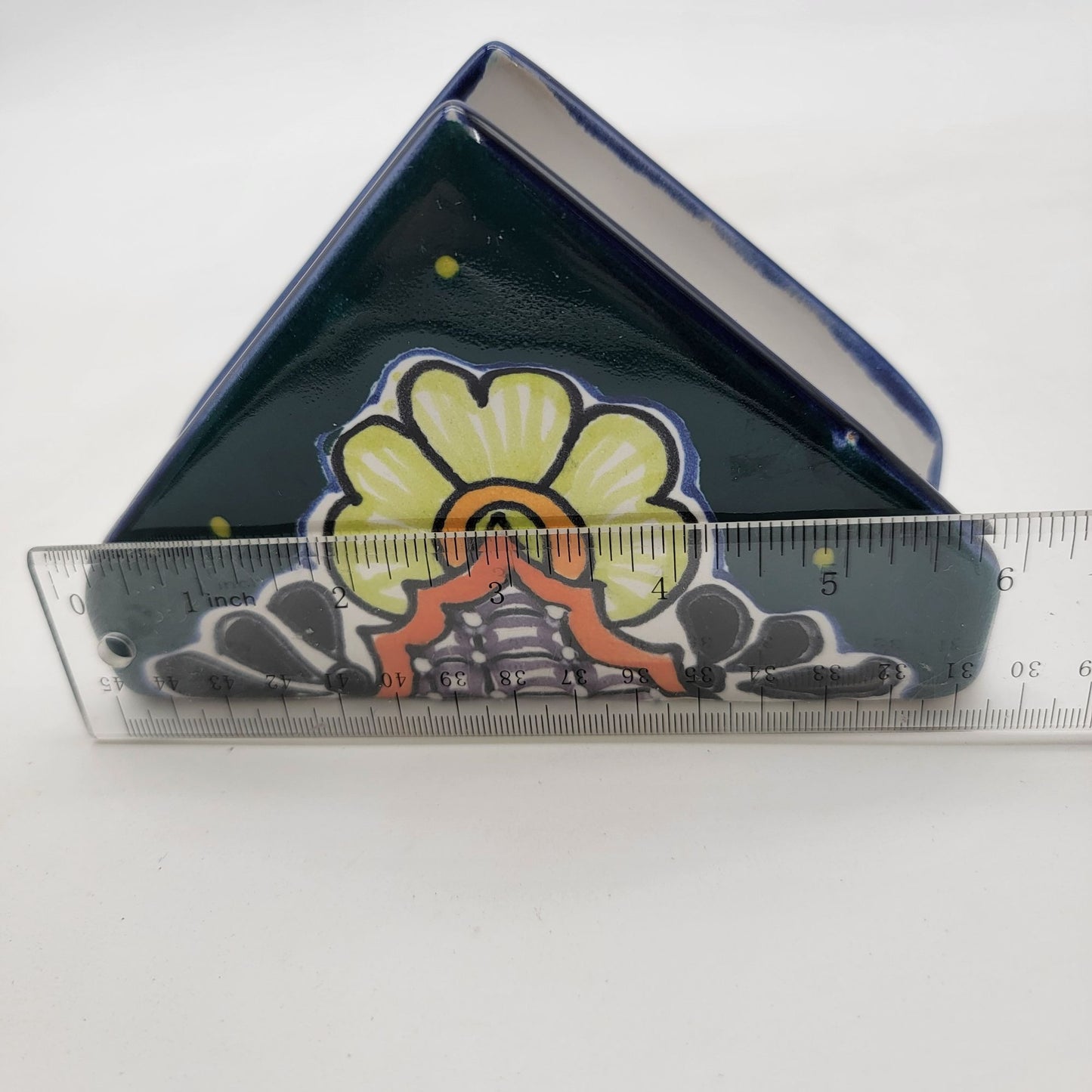 Hand-Painted Mexican Talavera Pottery Napkin Holder