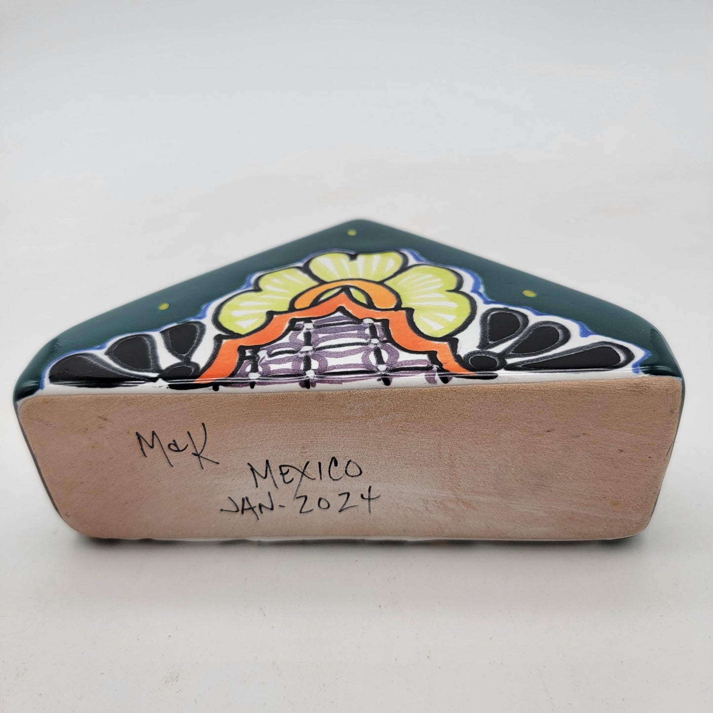 Hand-Painted Mexican Talavera Pottery Napkin Holder