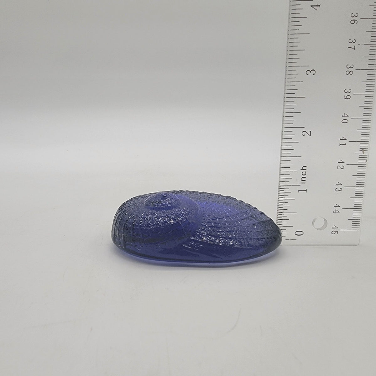 Vintage Cobalt Blue Art Glass Snail Shell Paperweight 3"