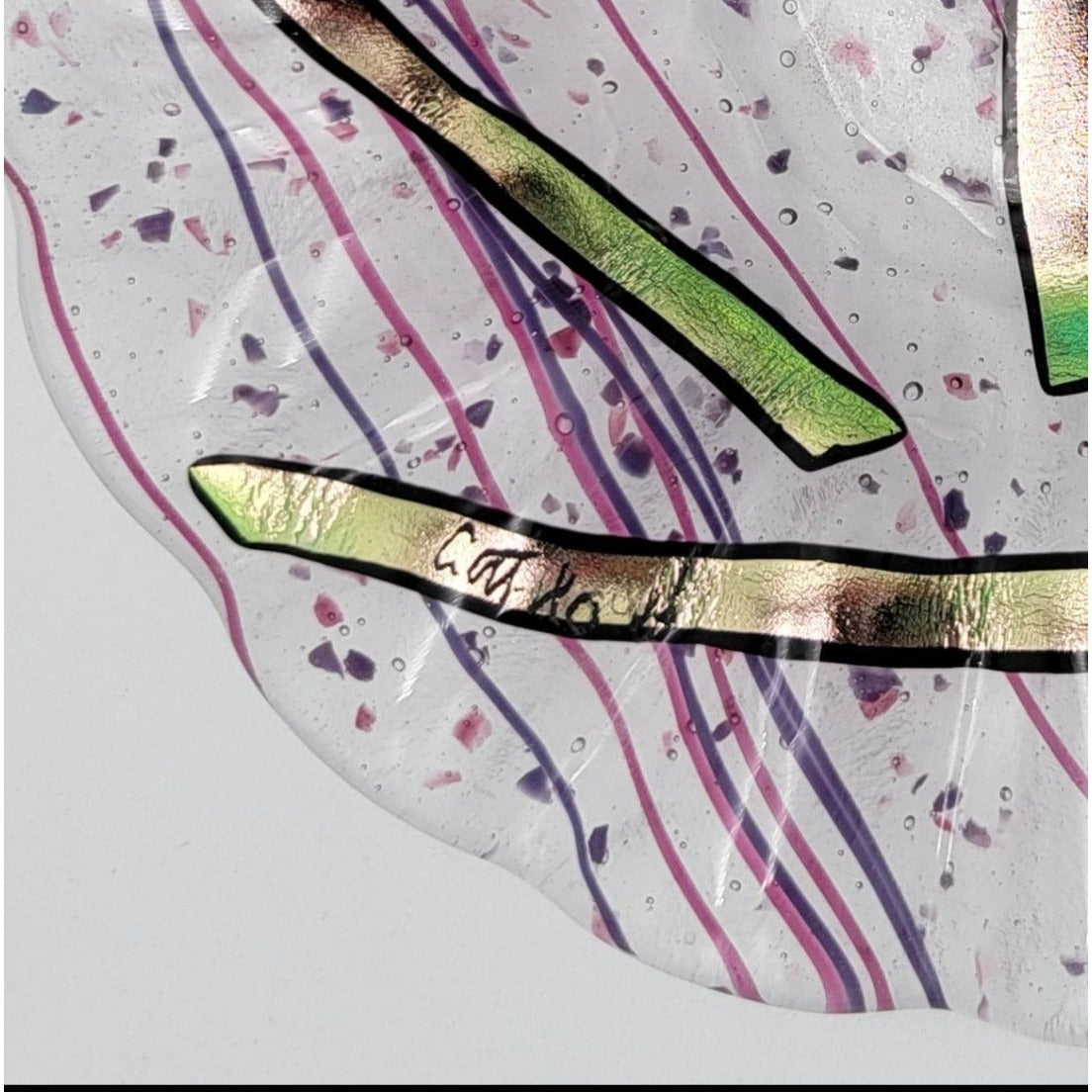 Marilyn Catlow Signed Fused Art Glass Bowl