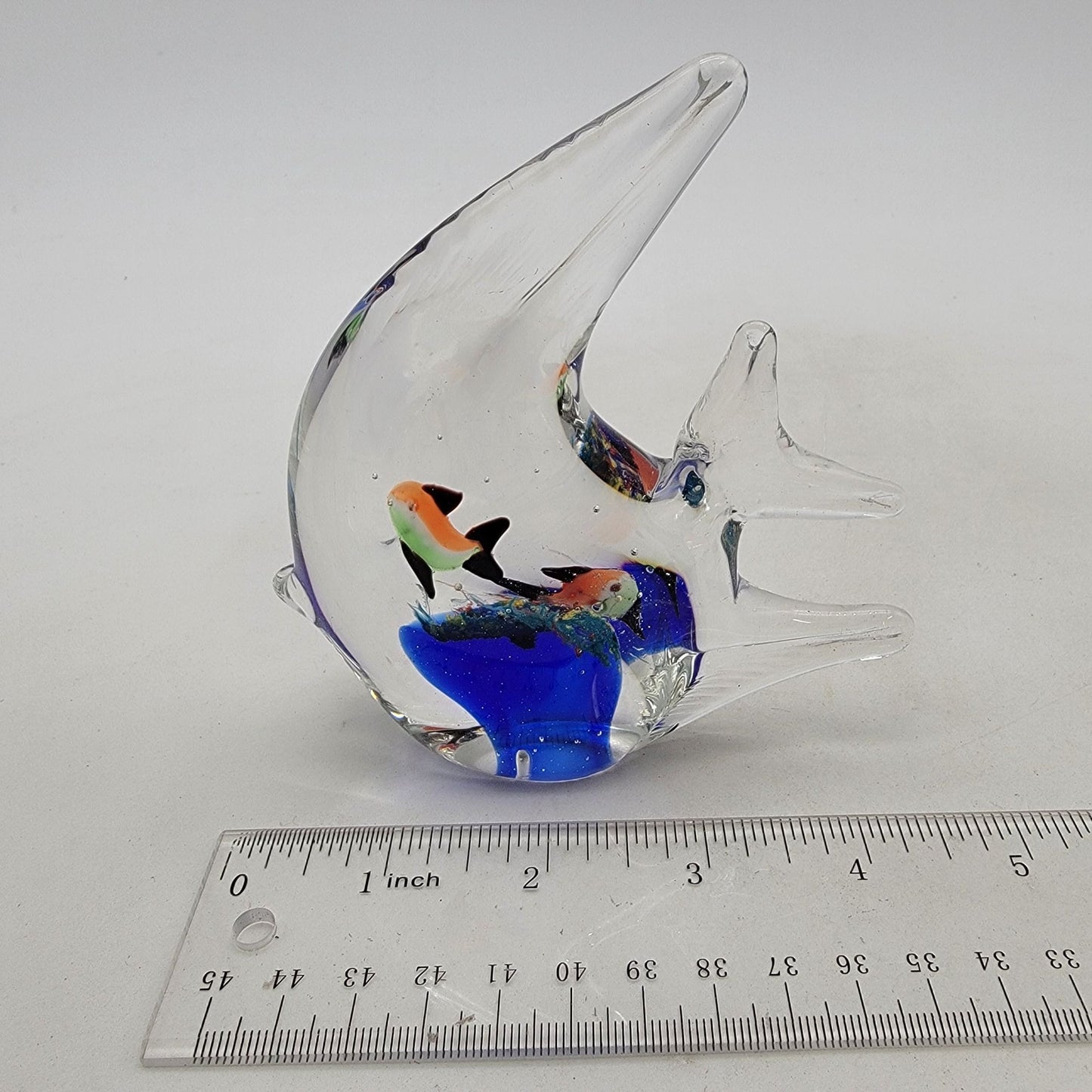Vintage Art Glass Angel Fish Paperweight