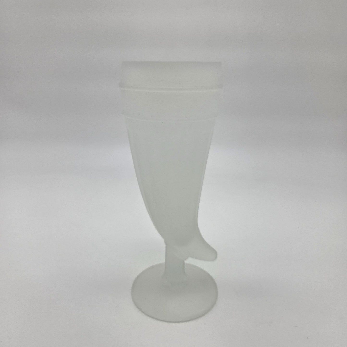 Set of 6 Vintage Indiana Tiara Frosted Glass Powder Horn Pilsner Beer Glasses