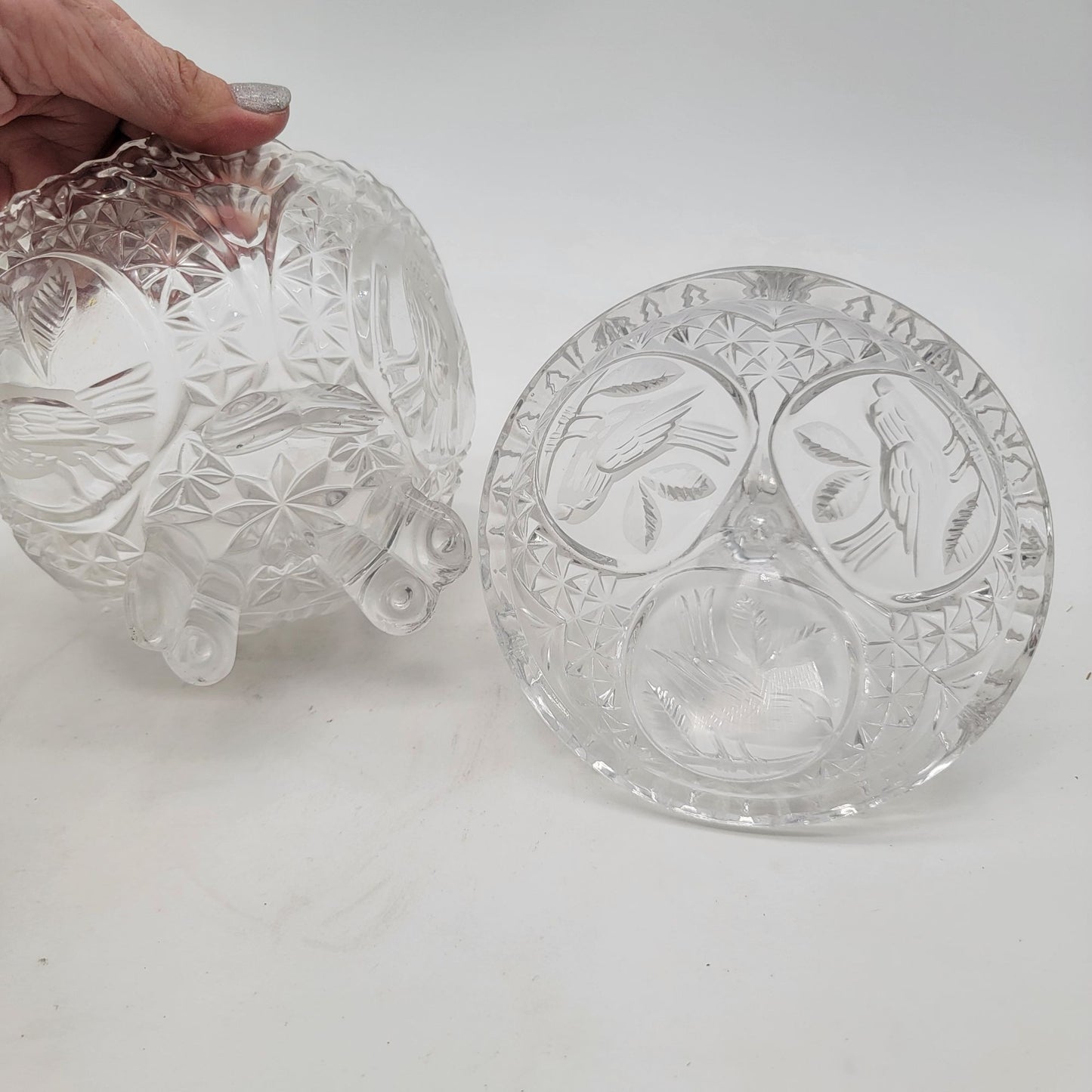 Hofbauer Byrdes Crystal Candy Dish With Lid
