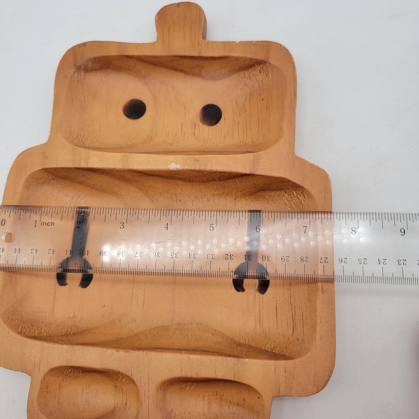 Wooden Robot Divided Dish By Petit Et Maman