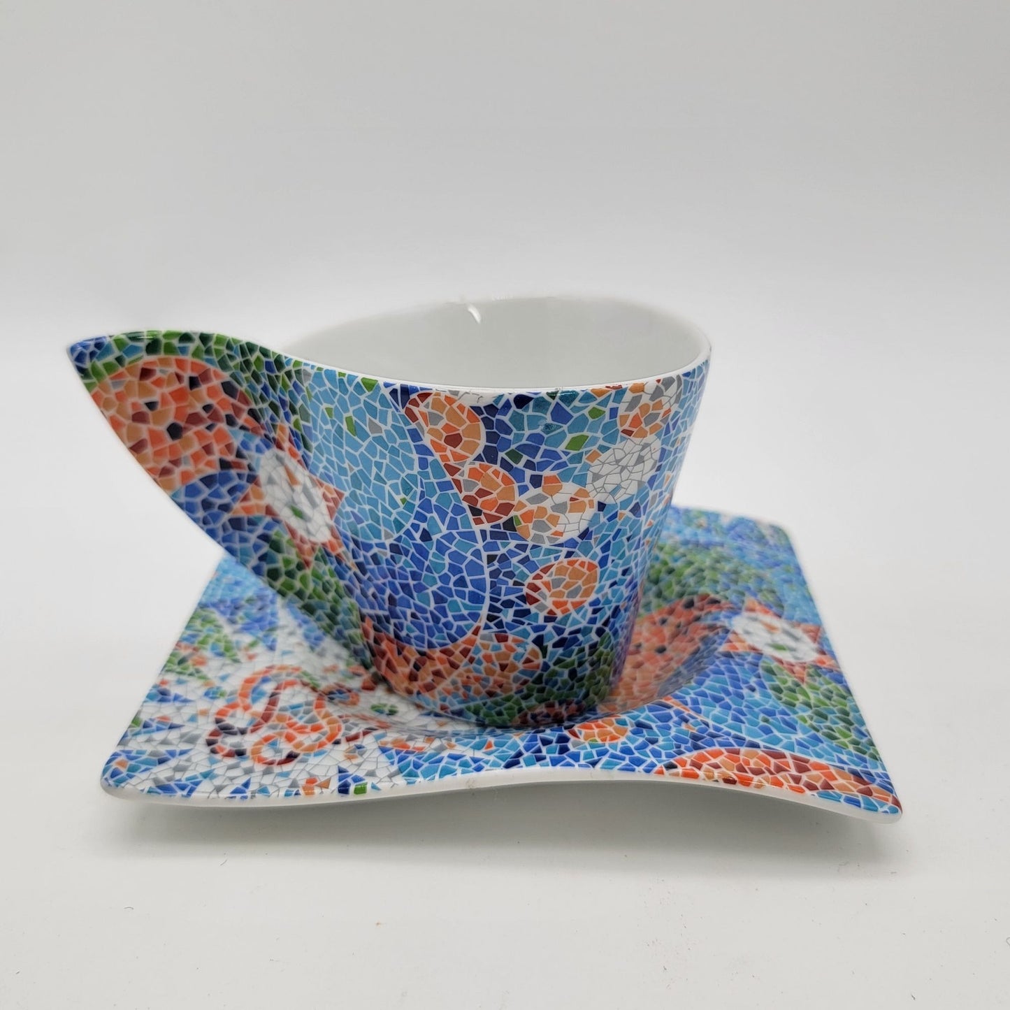 Mosaic Trencadis Barcelona Gaudi Cup & Saucer Set