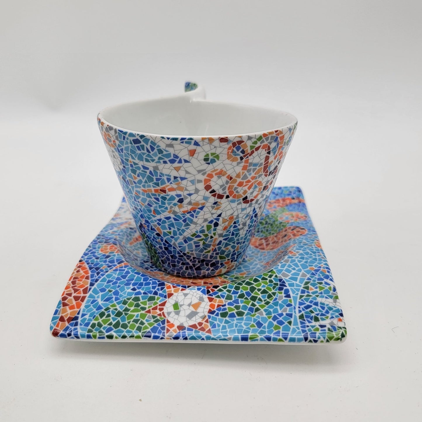 Mosaic Trencadis Barcelona Gaudi Cup & Saucer Set