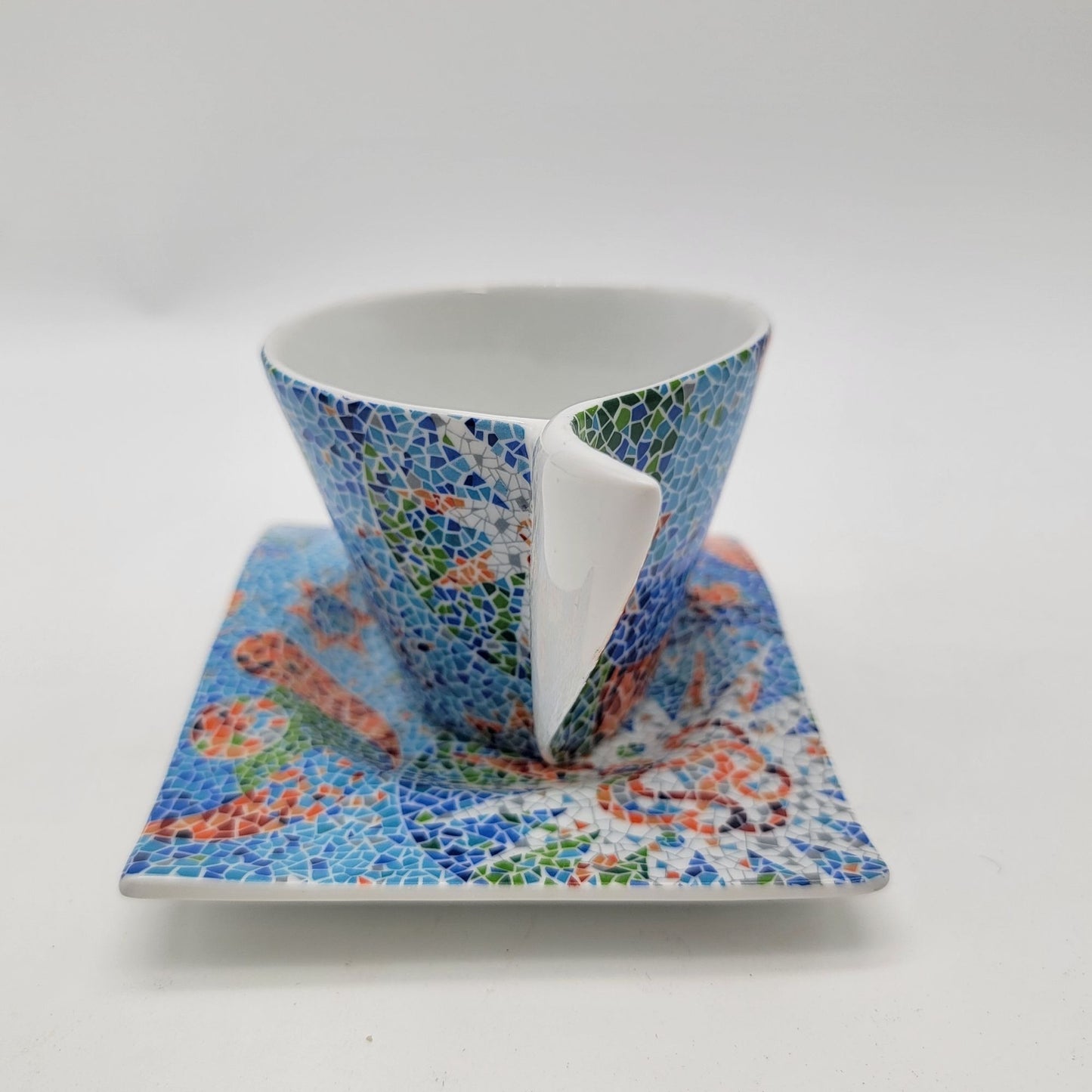 Mosaic Trencadis Barcelona Gaudi Cup & Saucer Set