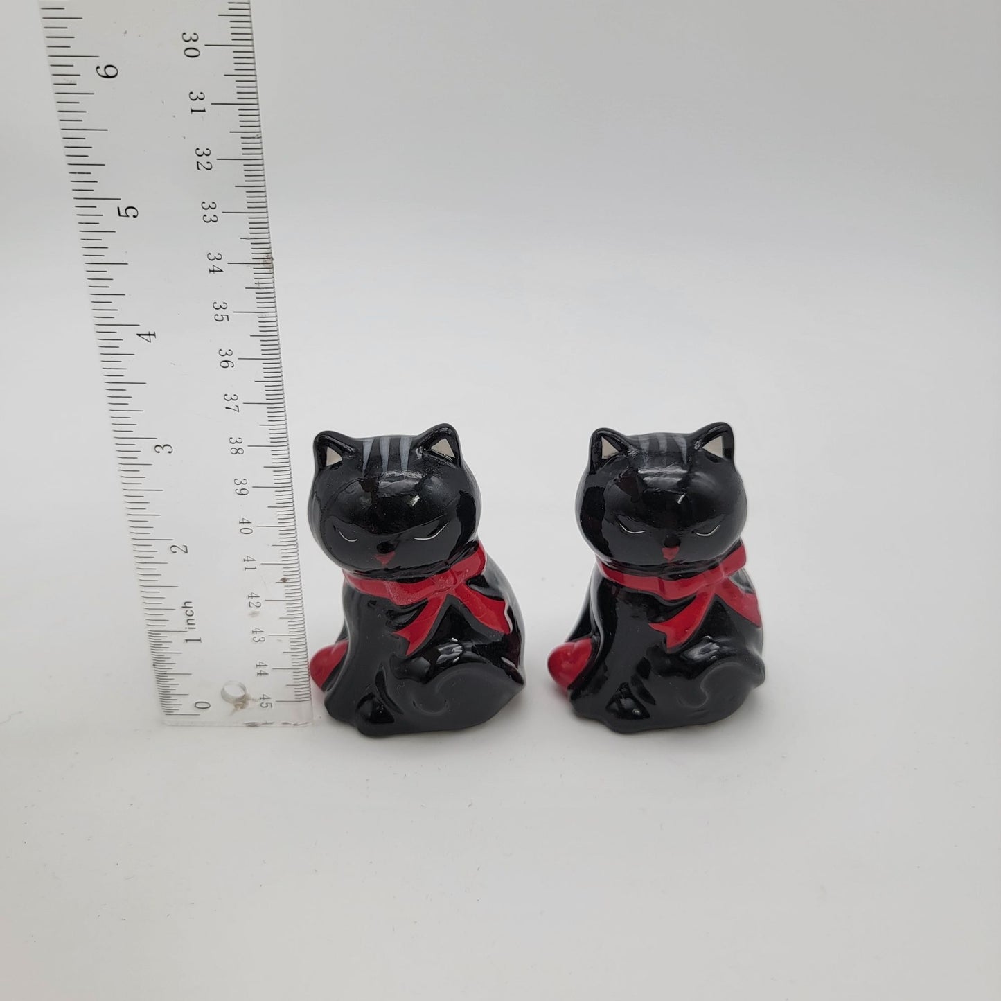 Black Cat Salt & Pepper Shakers With Red Bows