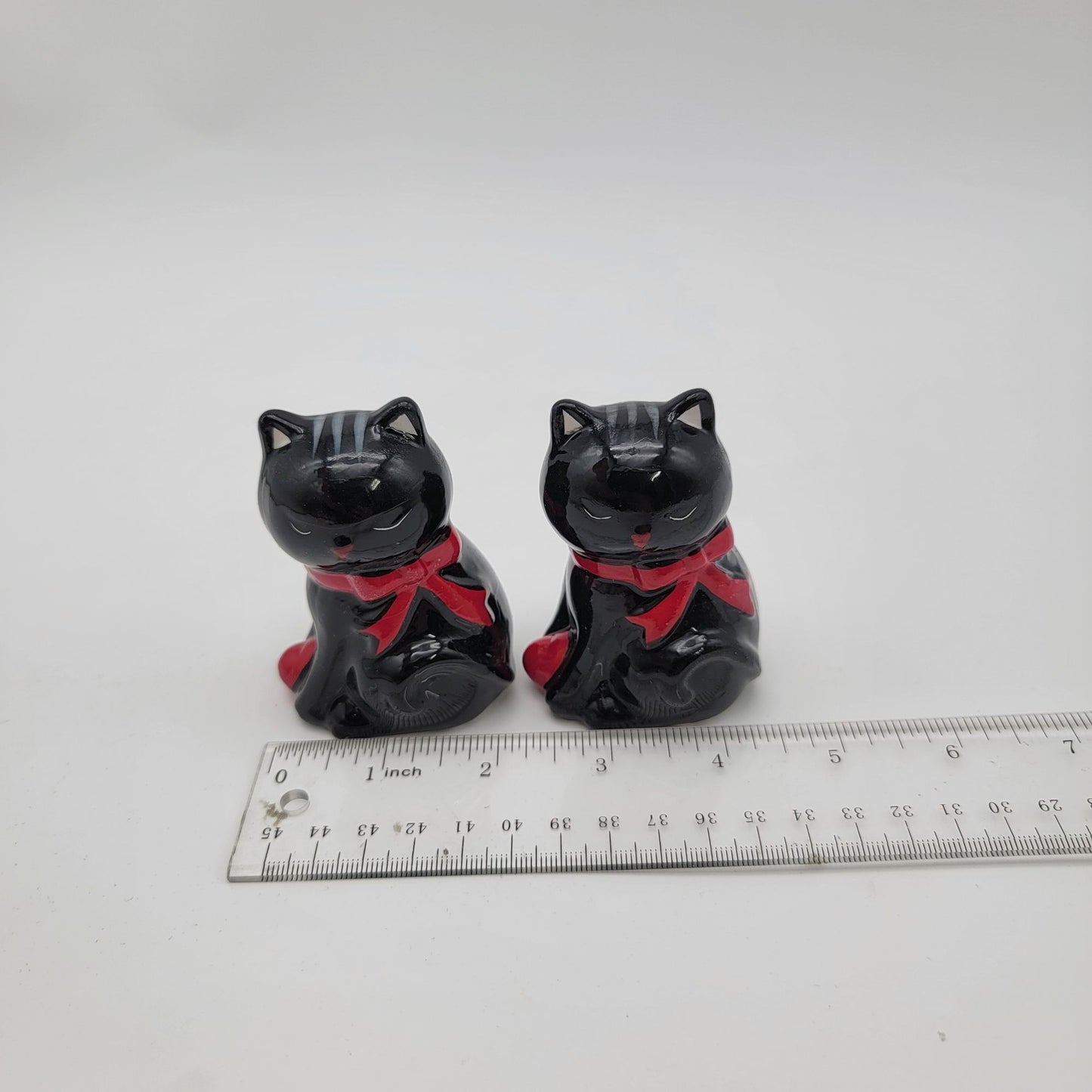 Black Cat Salt & Pepper Shakers With Red Bows