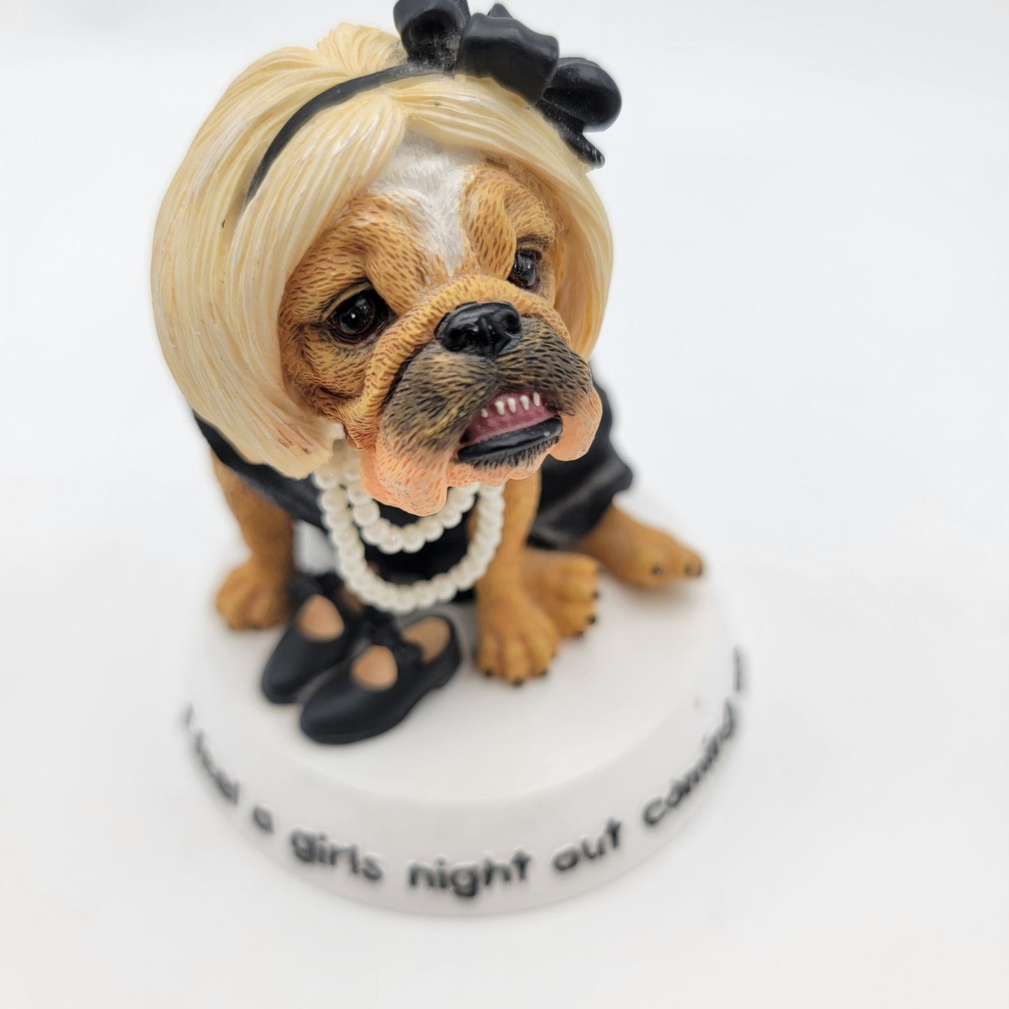 Zelda Wisdom Bulldog Figurine "Girls Night Out" Dog With Pearls & Dress