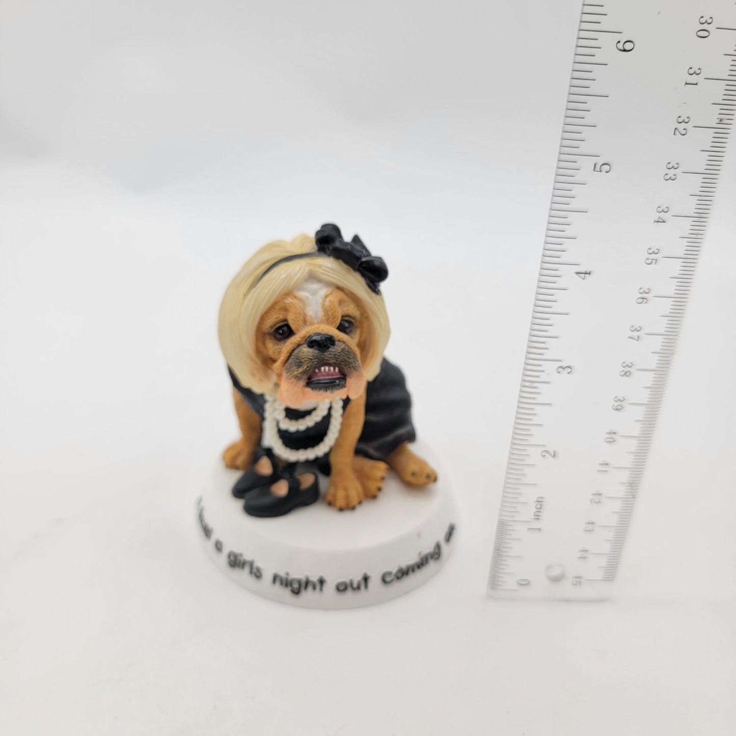 Zelda Wisdom Bulldog Figurine "Girls Night Out" Dog With Pearls & Dress