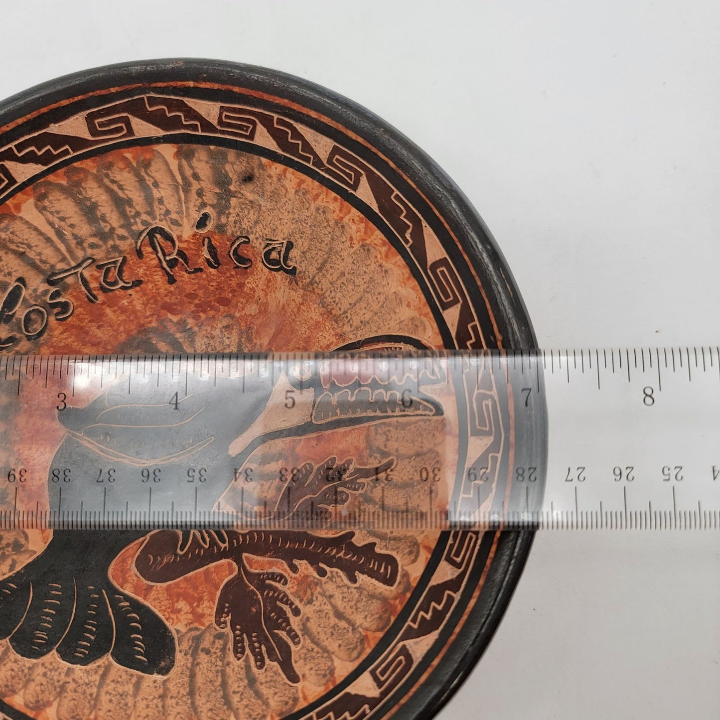 Handcrafted Guatil Costa Rica Footed Terra cotta Pottery Bowl By Jesus Toucan