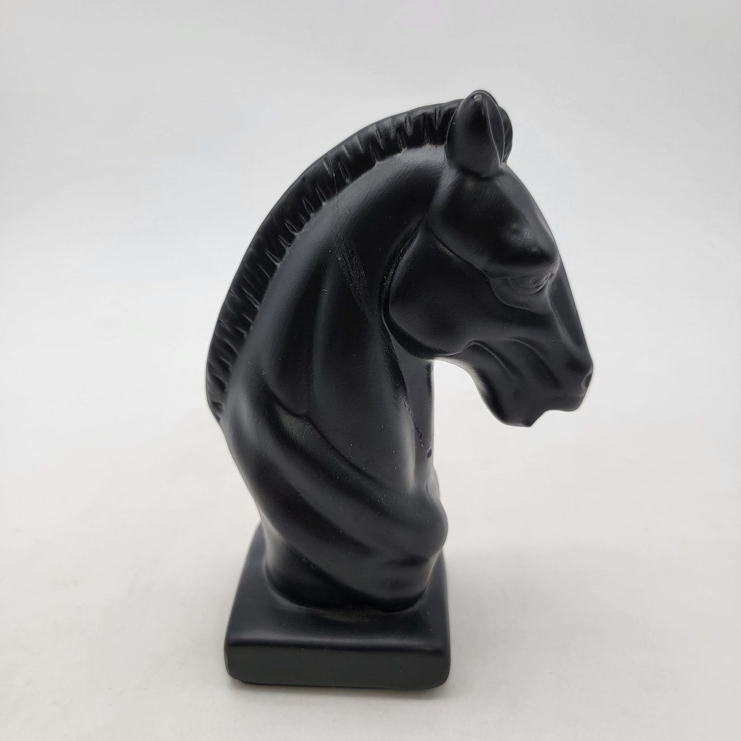 Black Ceramic Horse Head Statue Knight Chess Piece