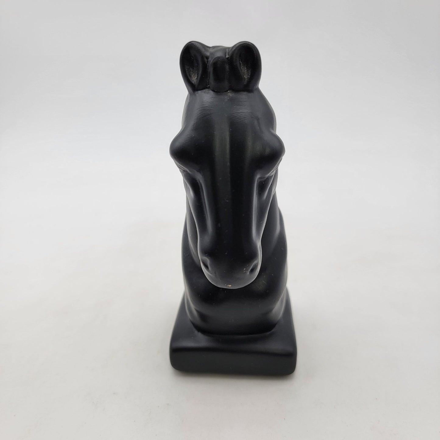 Black Ceramic Horse Head Statue Knight Chess Piece