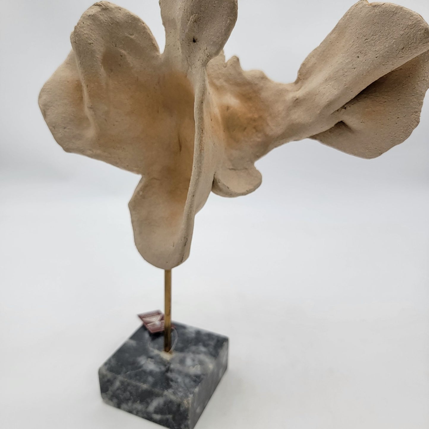 Hellenic Handcrafted Creations Abstract Faces Sculpture With Marble Base & Gold Leaf