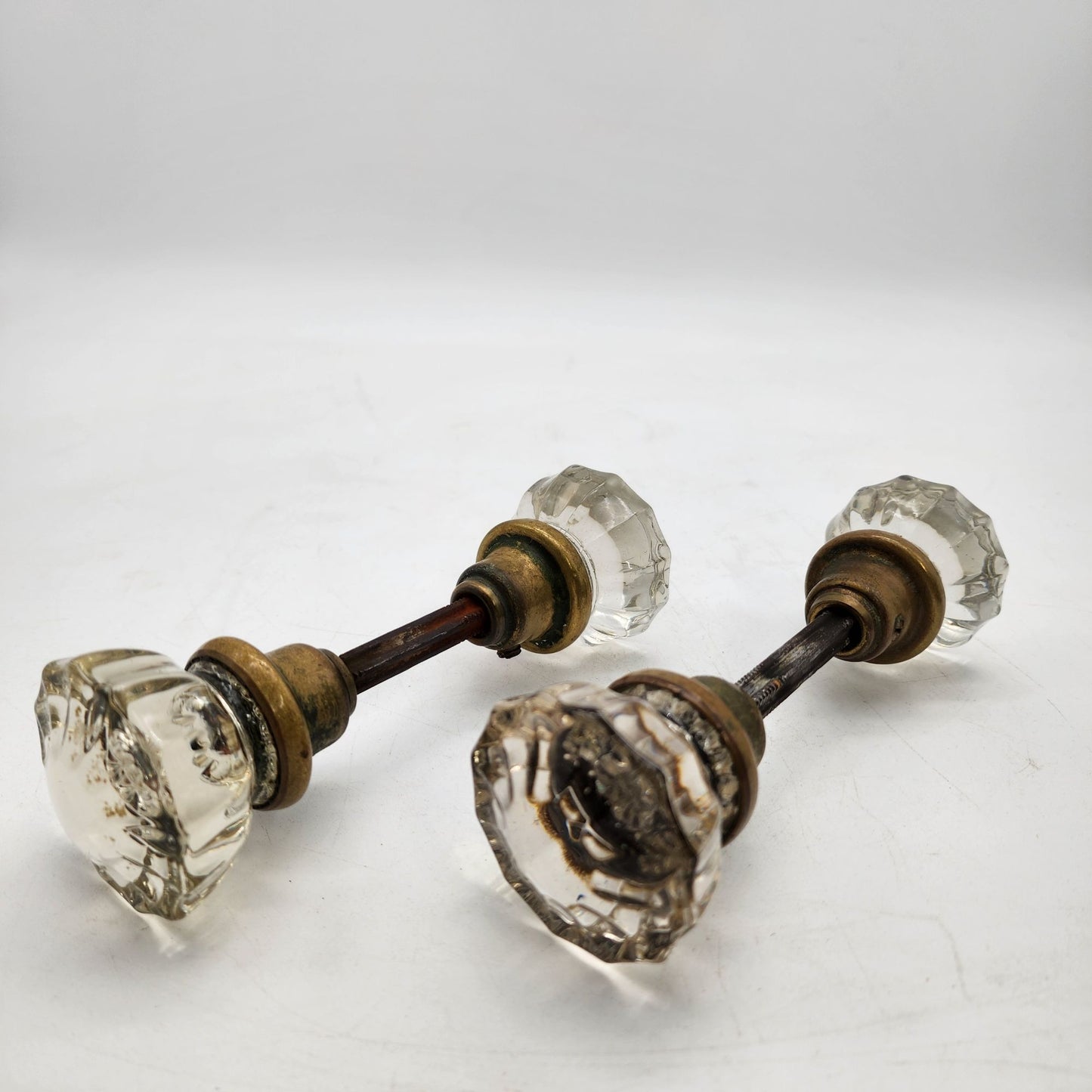 Antique Glass Door Knob Set