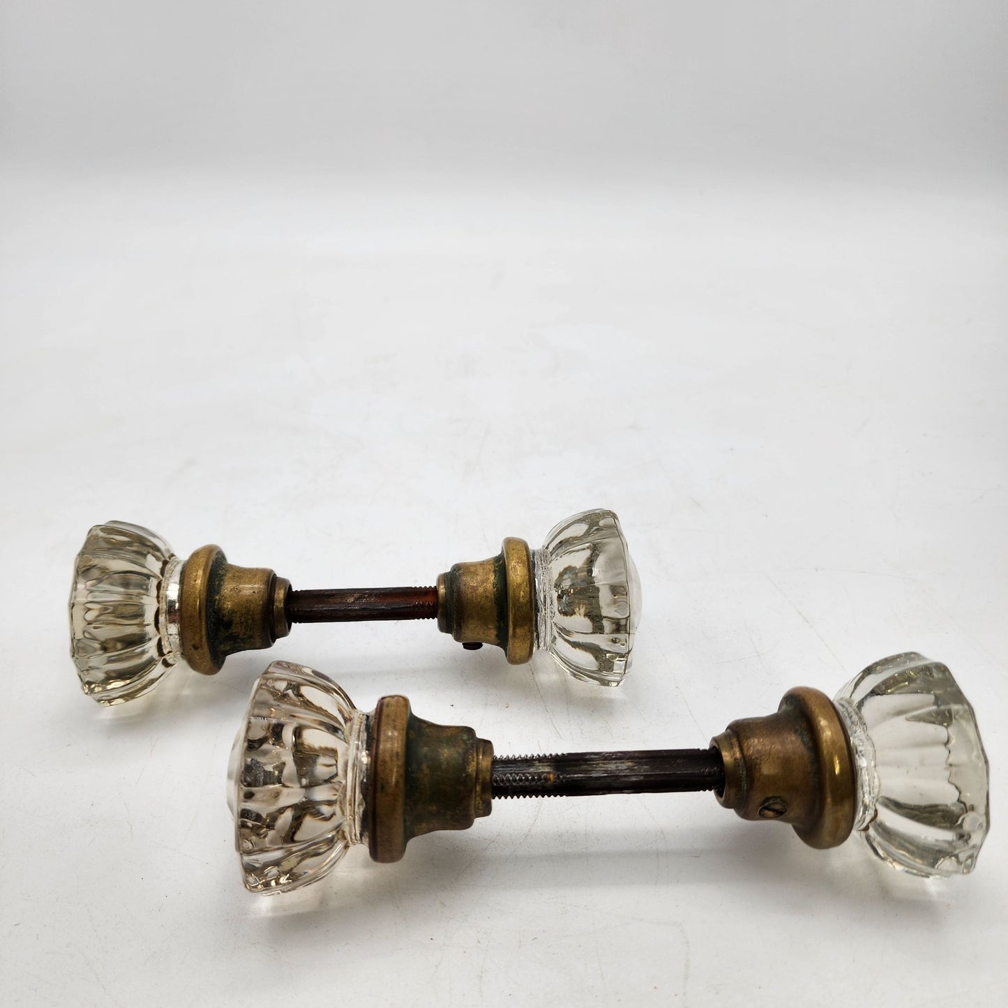 Antique Glass Door Knob Set