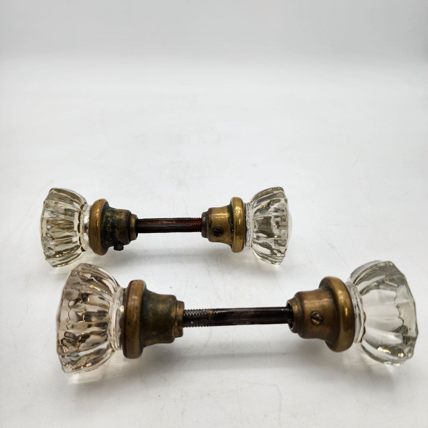 Antique Glass Door Knob Set