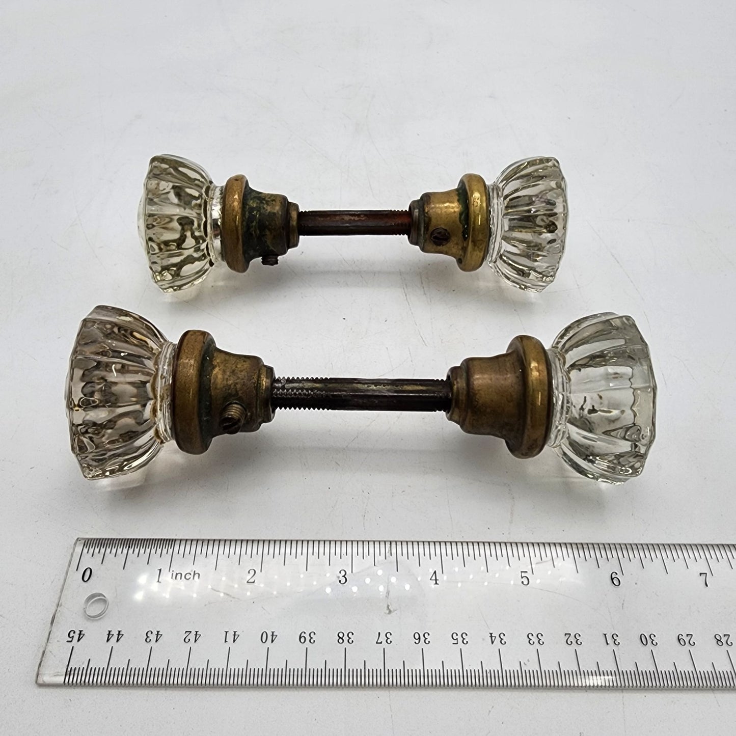 Antique Glass Door Knob Set