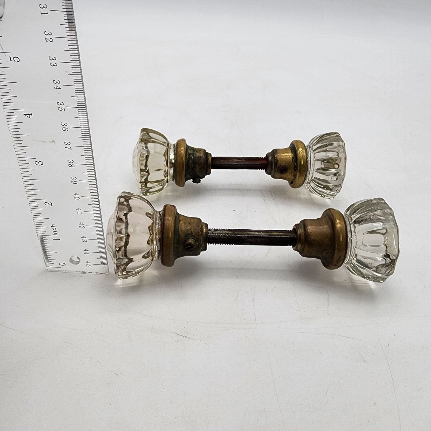 Antique Glass Door Knob Set