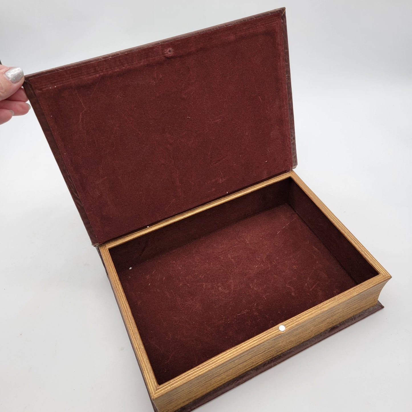 Pier 1 Imports 2009 Decorative Faux Leather Book Box Secret Storage For Home & Office