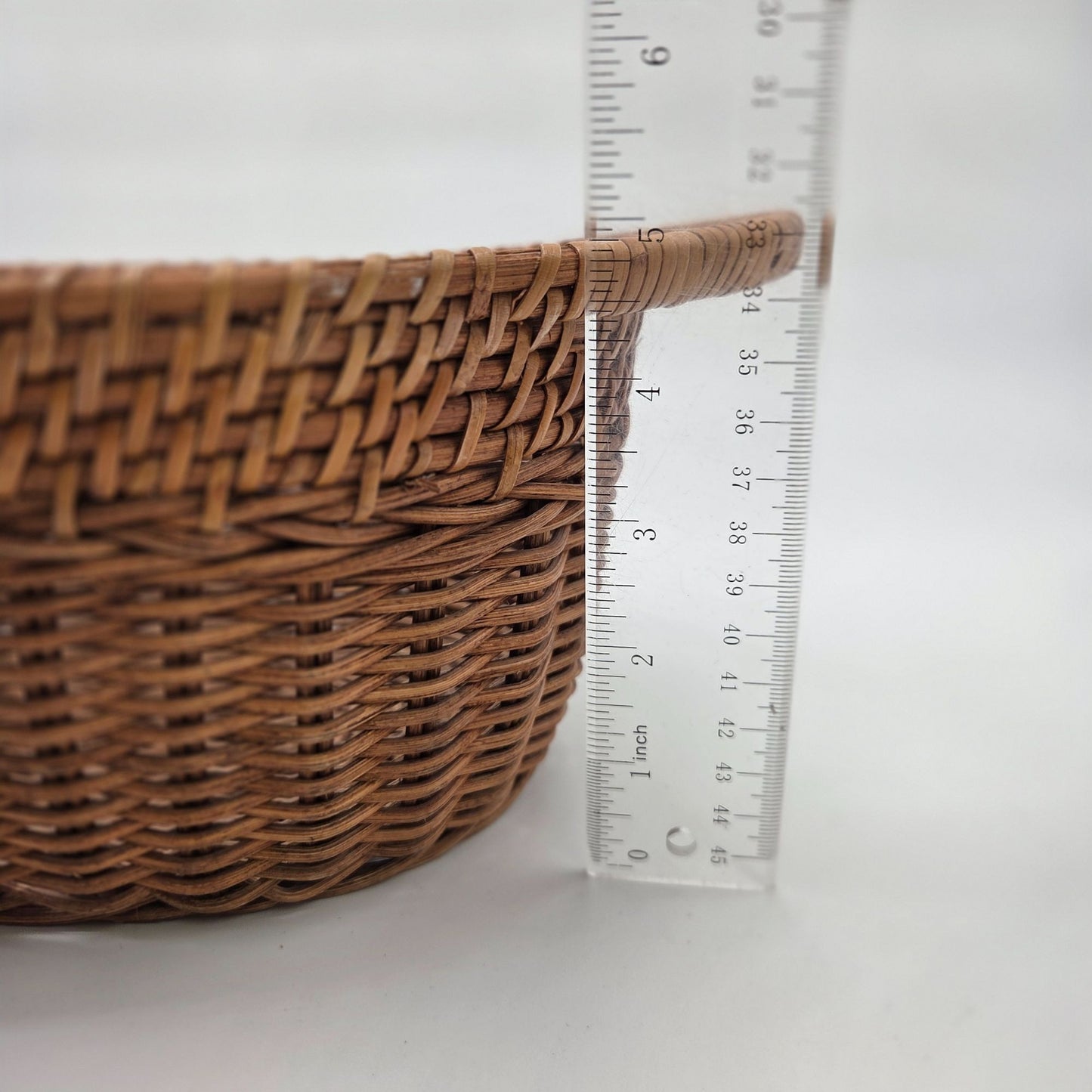 Vintage Wicker Gathering Basket With Double Handles