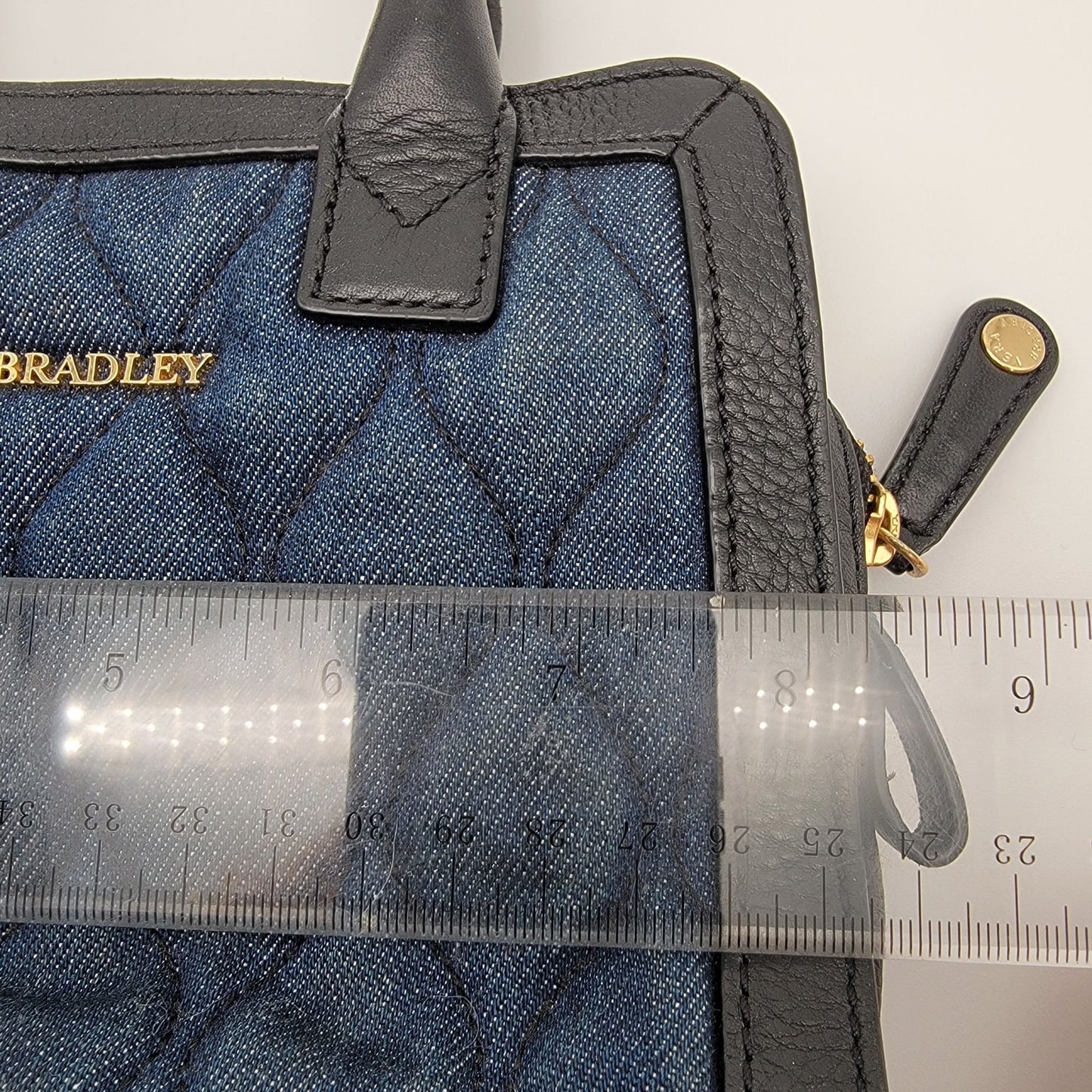 Vera Bradley Natalie Satchel Blue Denim Quilted Bag