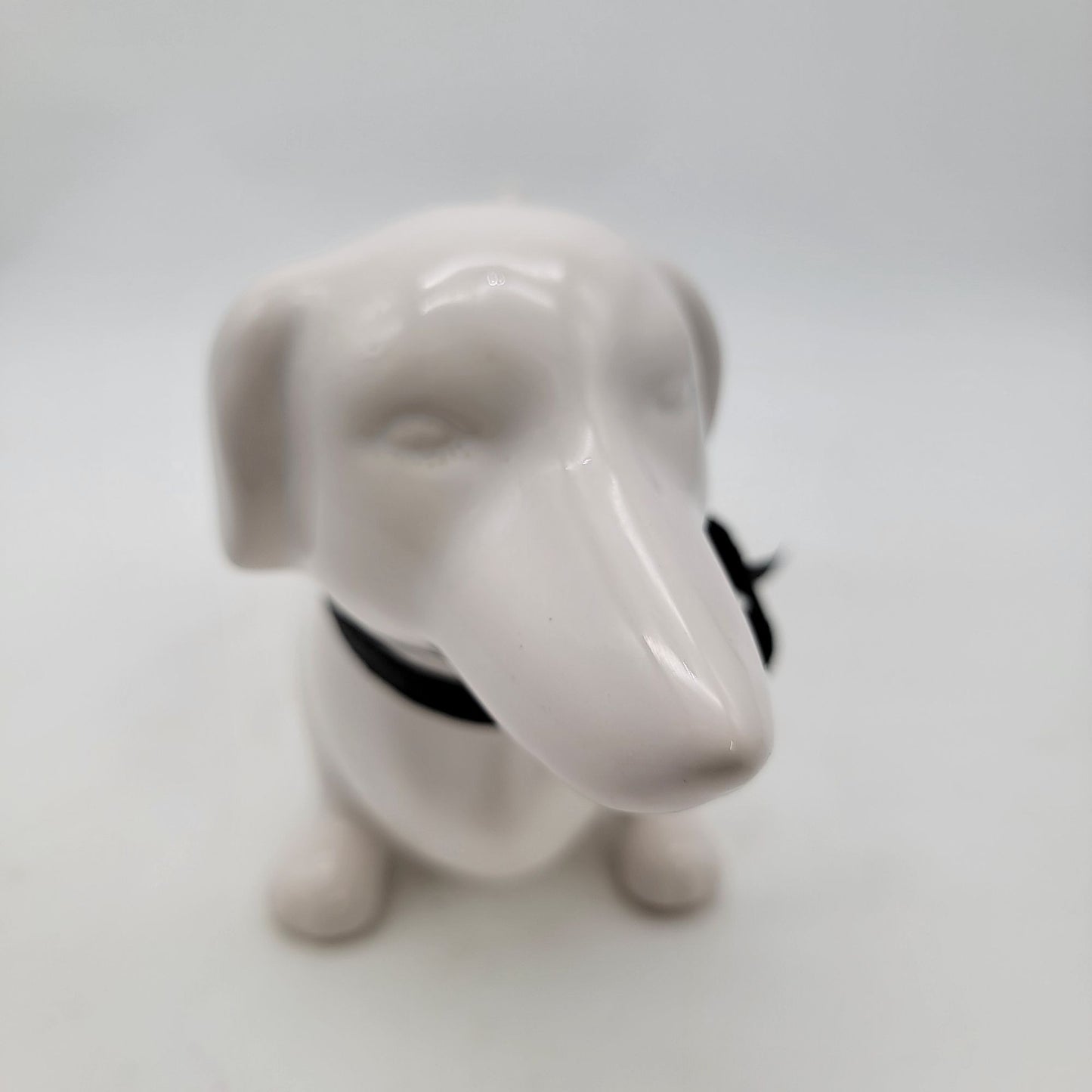 Large White Dachshund Dog Figure
