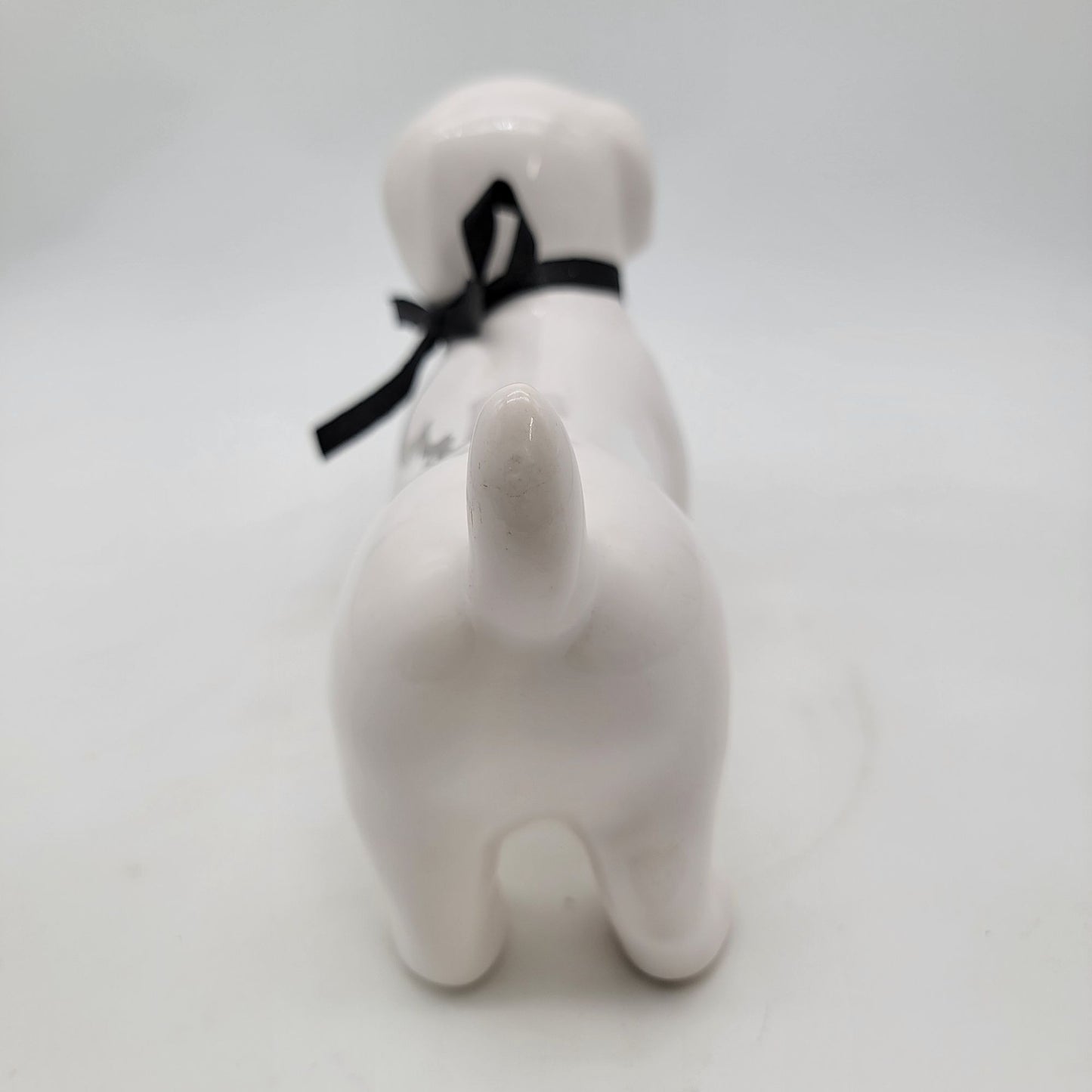 Large White Dachshund Dog Figure