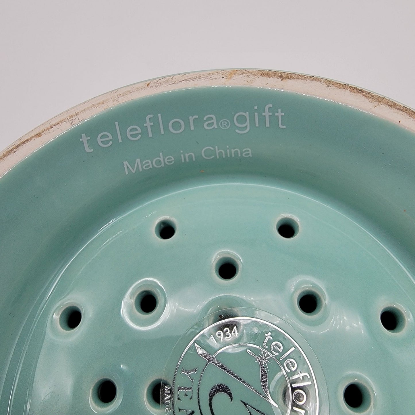 Vintage 75th Anniversary Teleflora Daisy Colander Strainer Planter