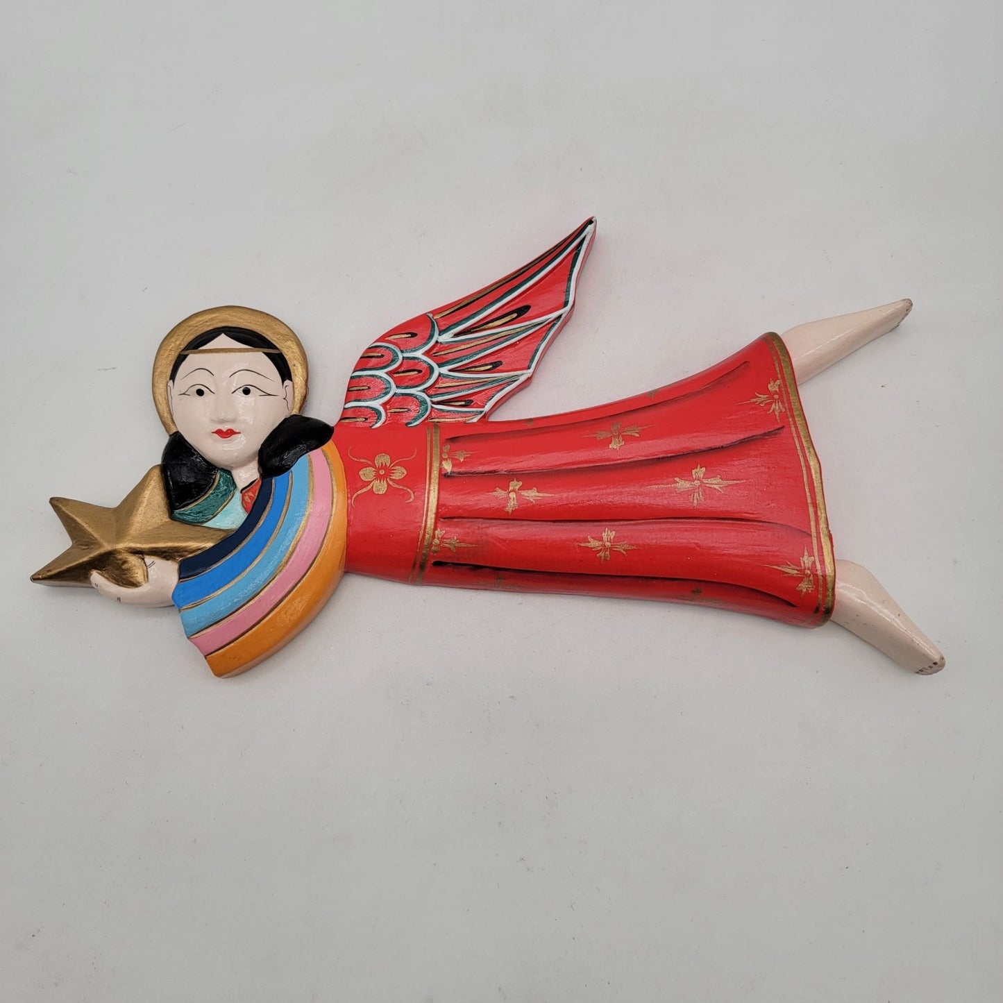 Handcrafted Indonesian Folk Art Angel Wall Hanging