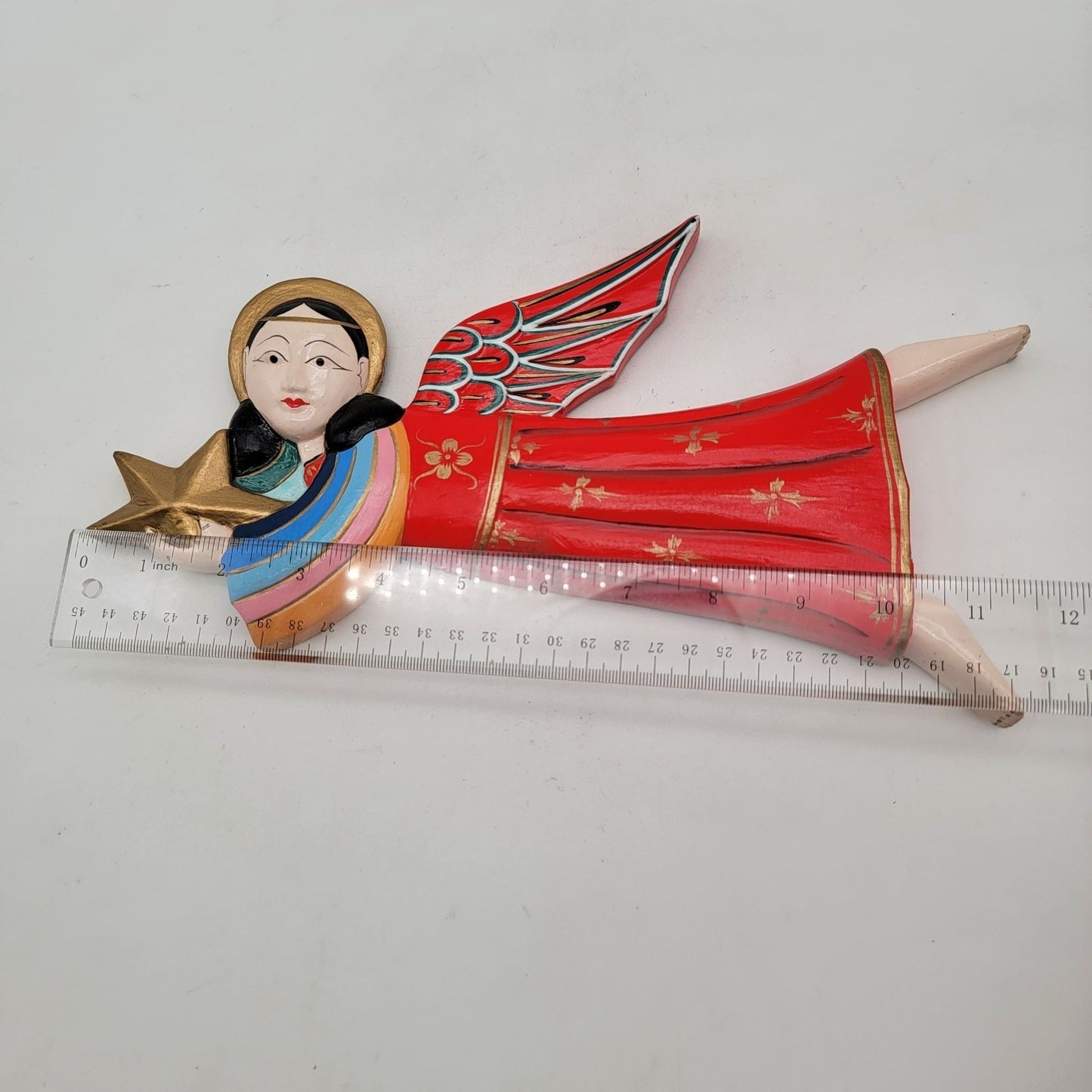 Handcrafted Indonesian Folk Art Angel Wall Hanging