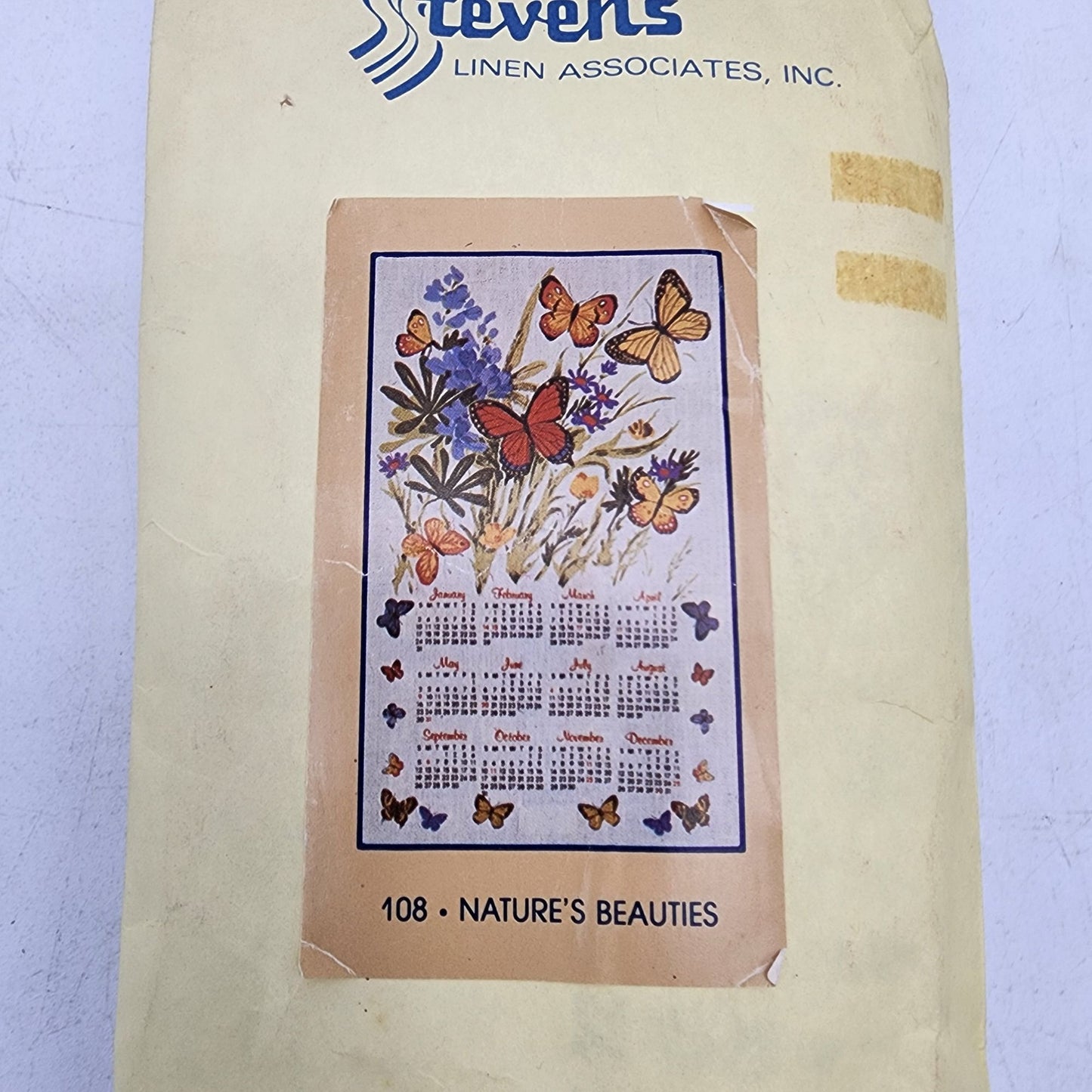 Vintage 1980 Nature's Beauties Butterflies Calendar Towel