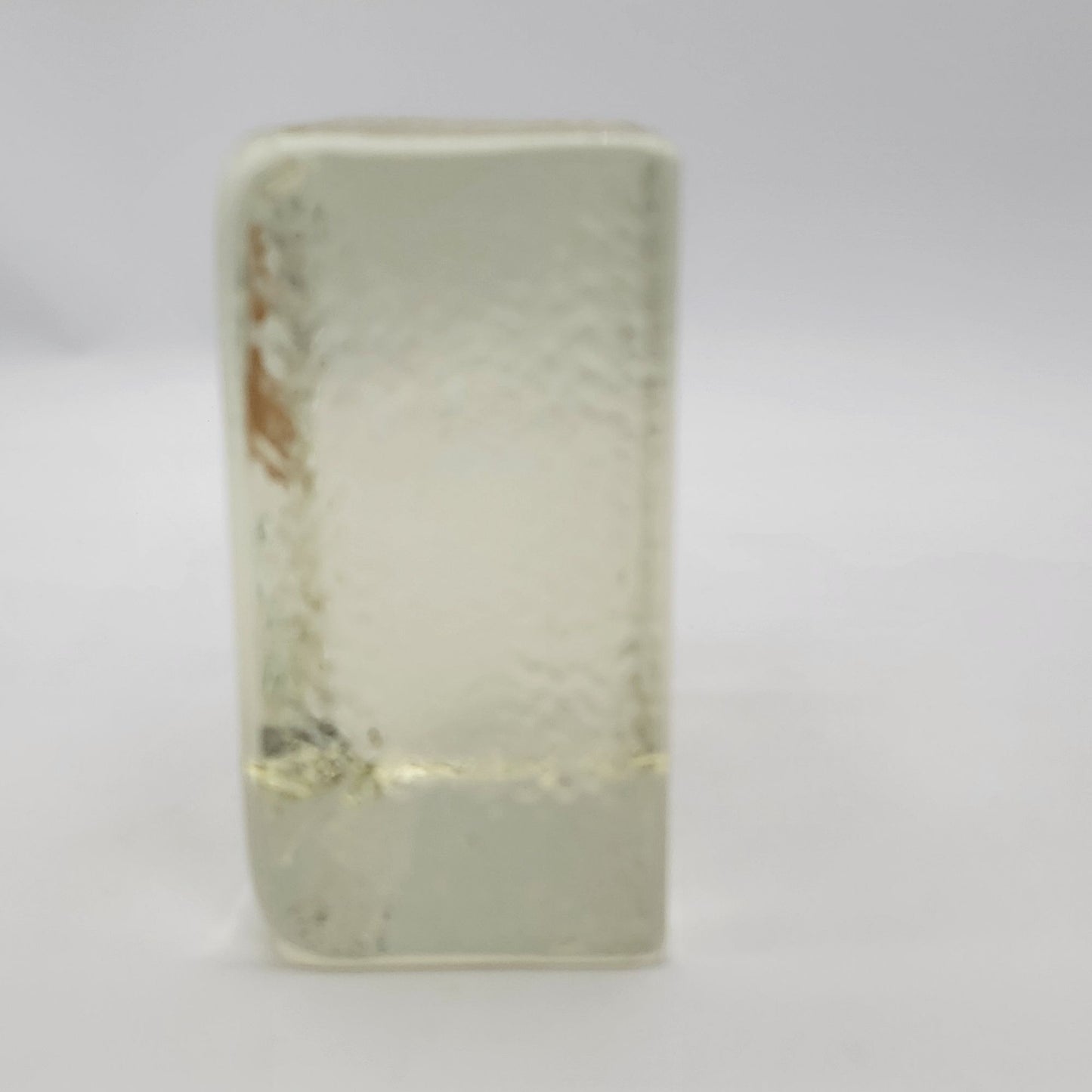 Vintage Blenko Glass Block Bookend With Engraved Deer Design