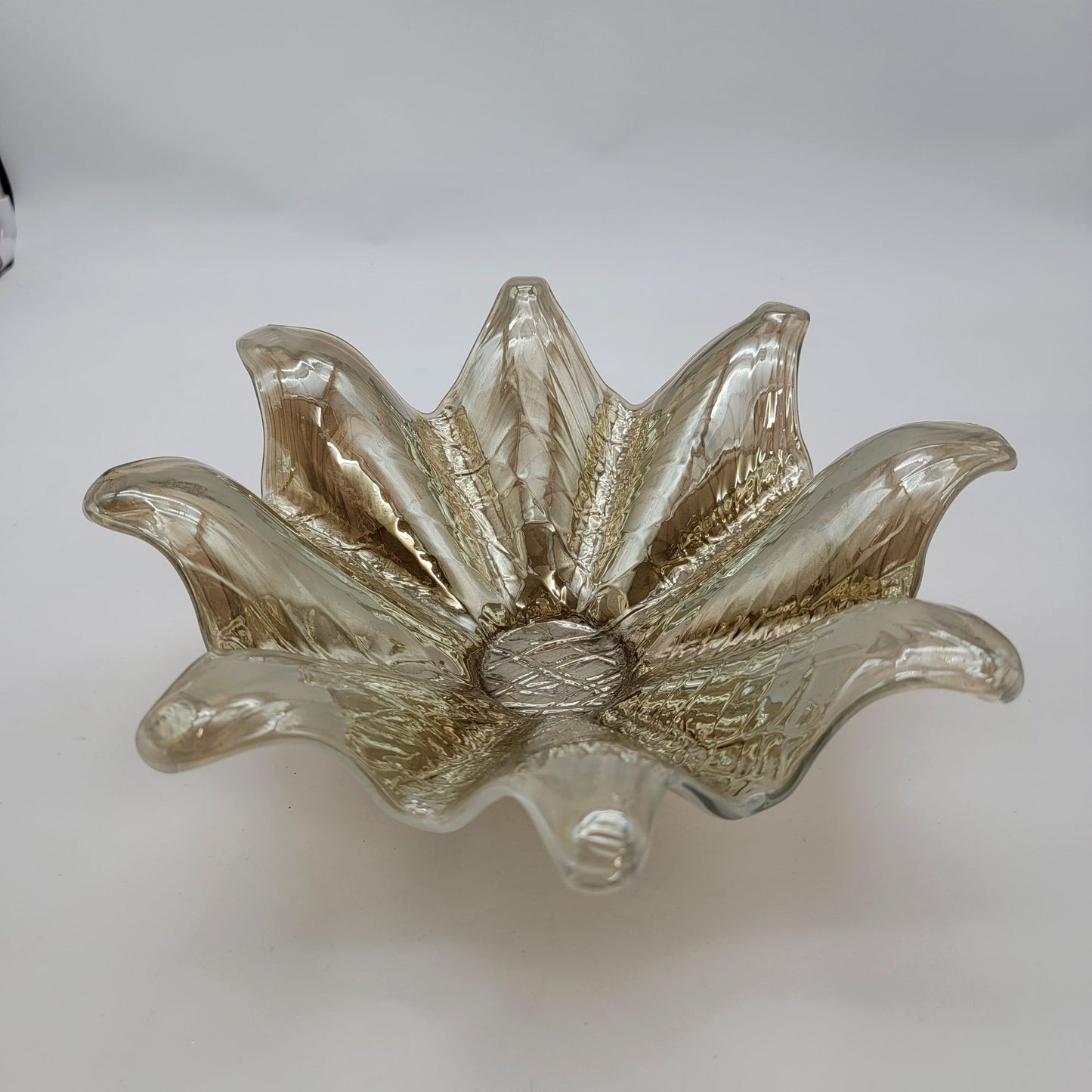 Antica Cristalleria Murano Style Starburst Glass Bowl