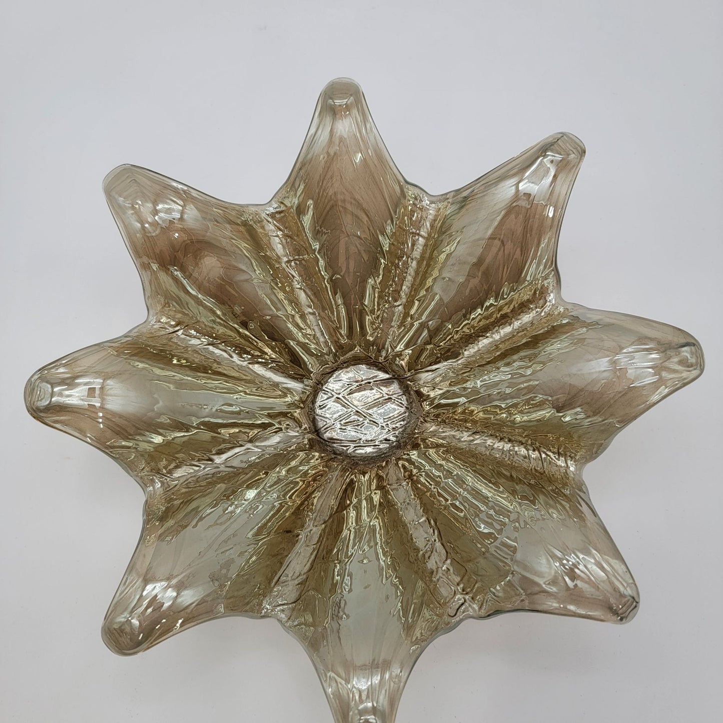 Antica Cristalleria Murano Style Starburst Glass Bowl