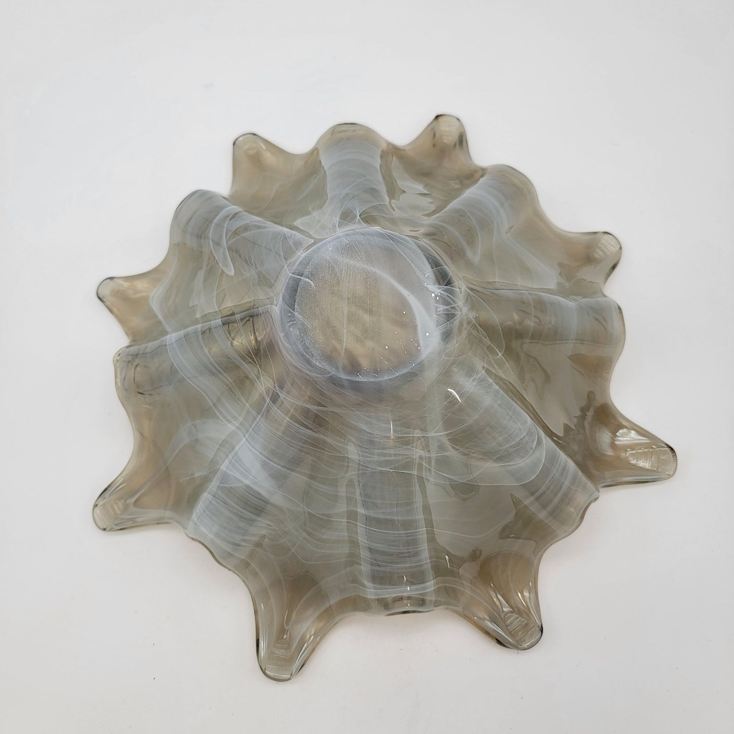 Antica Cristalleria Murano Style Starburst Glass Bowl