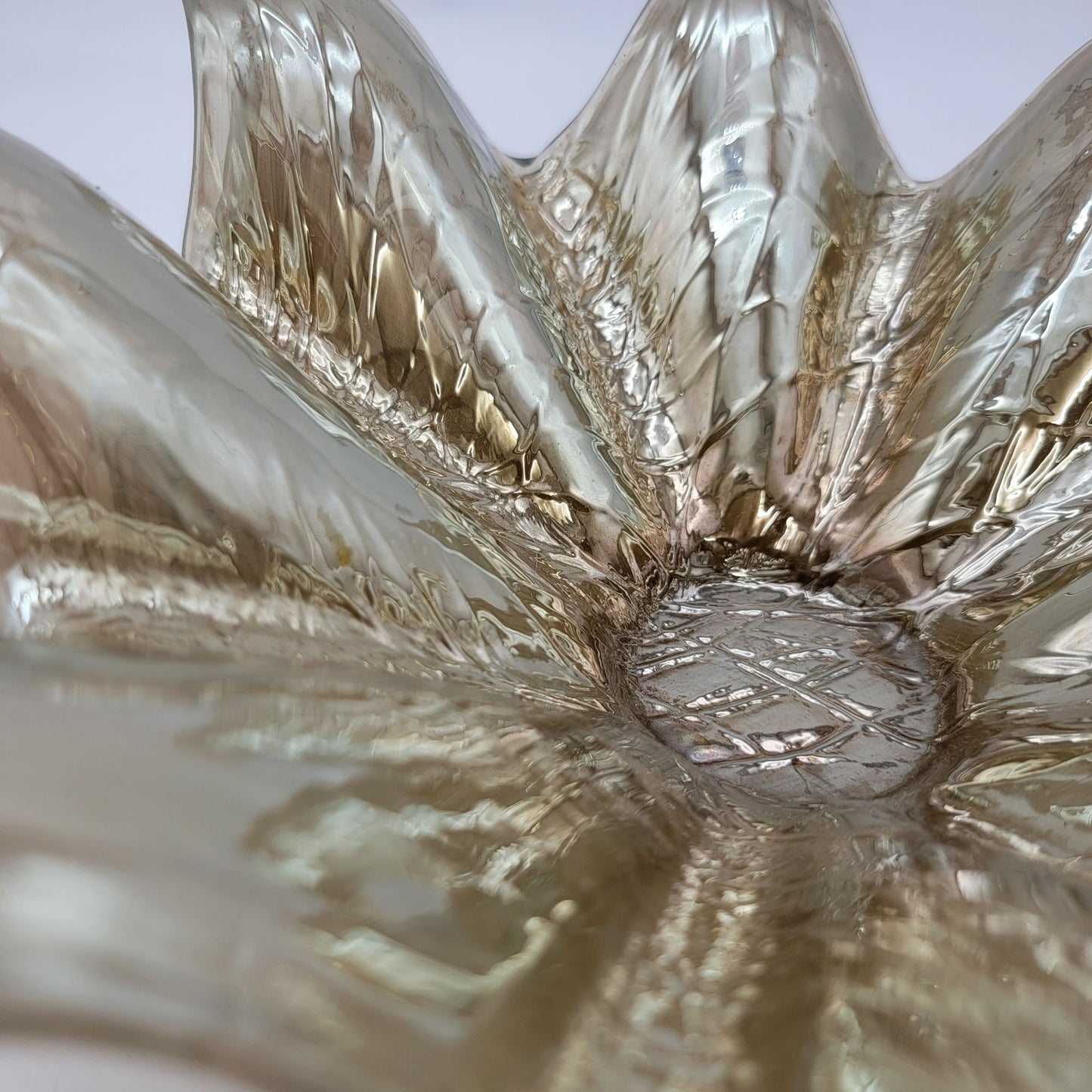 Antica Cristalleria Murano Style Starburst Glass Bowl