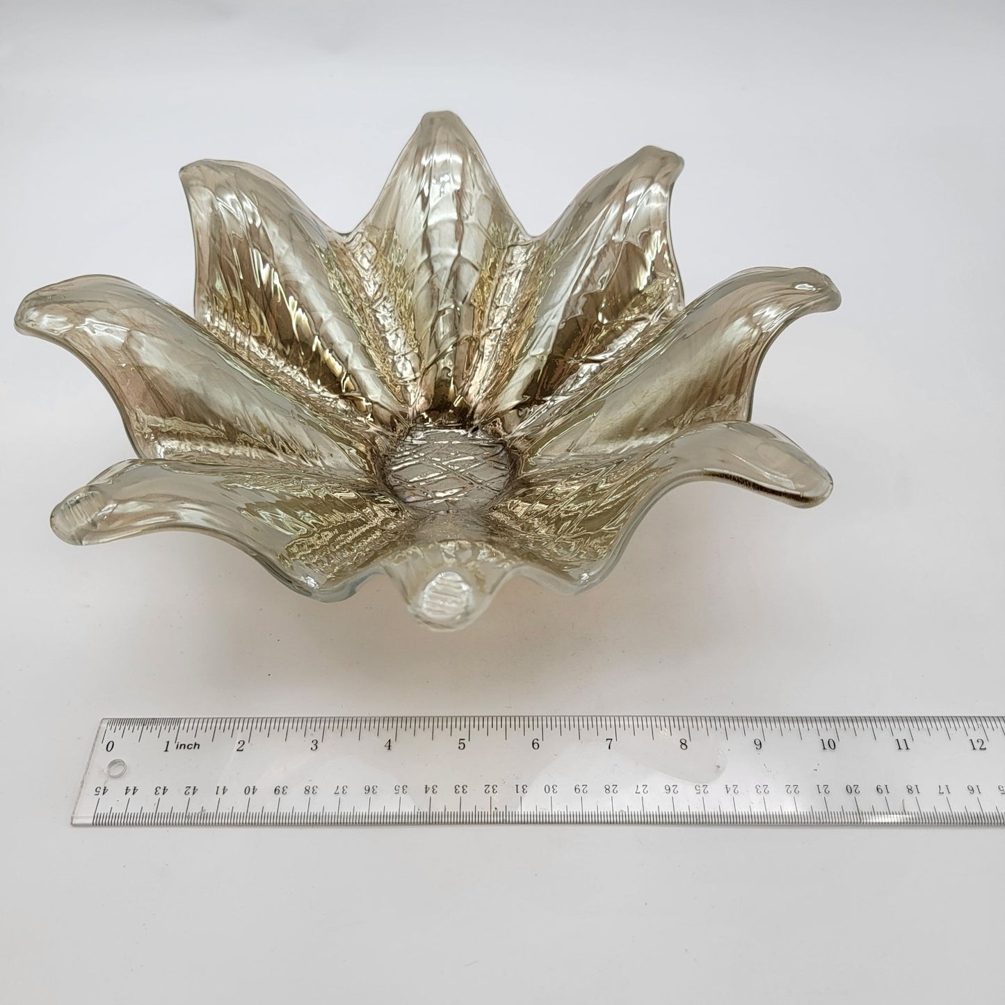 Antica Cristalleria Murano Style Starburst Glass Bowl